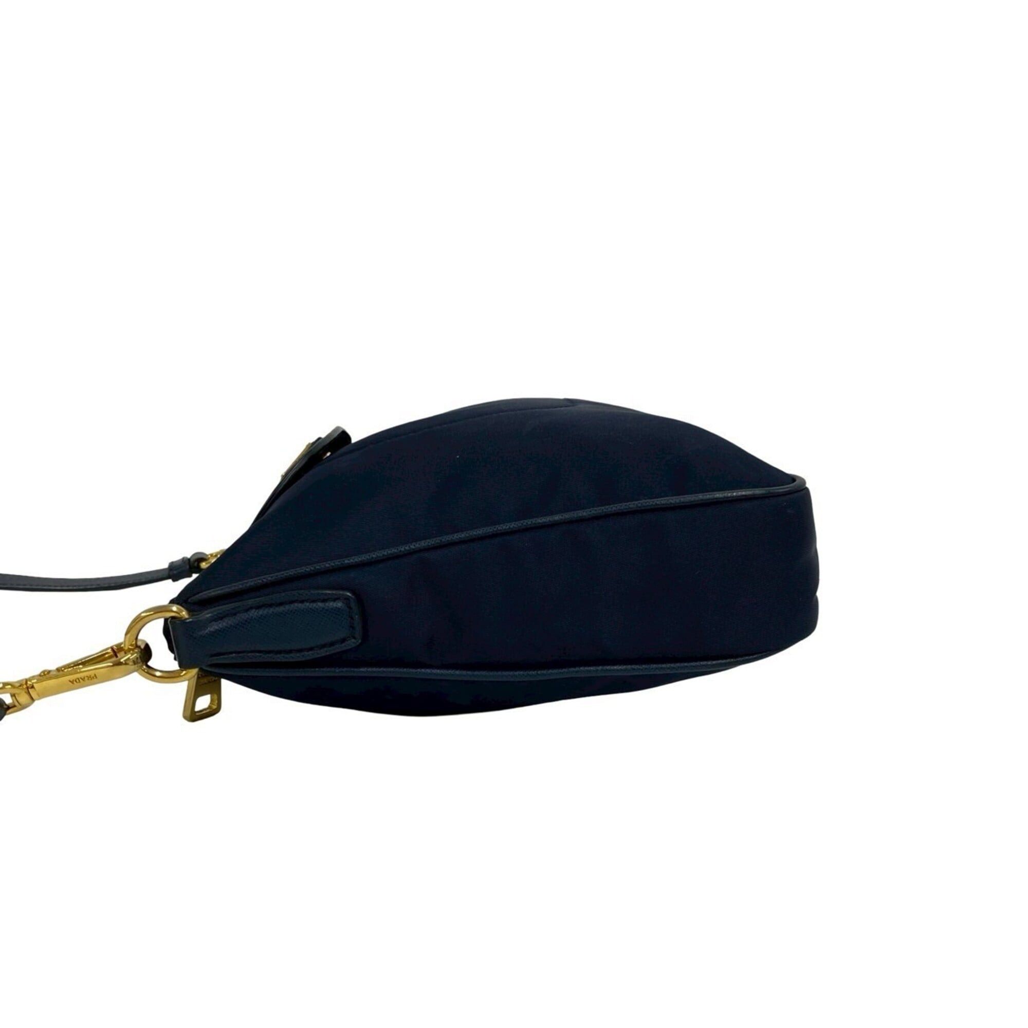 Prada Prada Triangle Logo Hardware Nylon Saffiano Leather Genuine Mini Shoulder Bag Pouch Sacoche Navy 95105 Size ONE SIZE - 5 Thumbnail