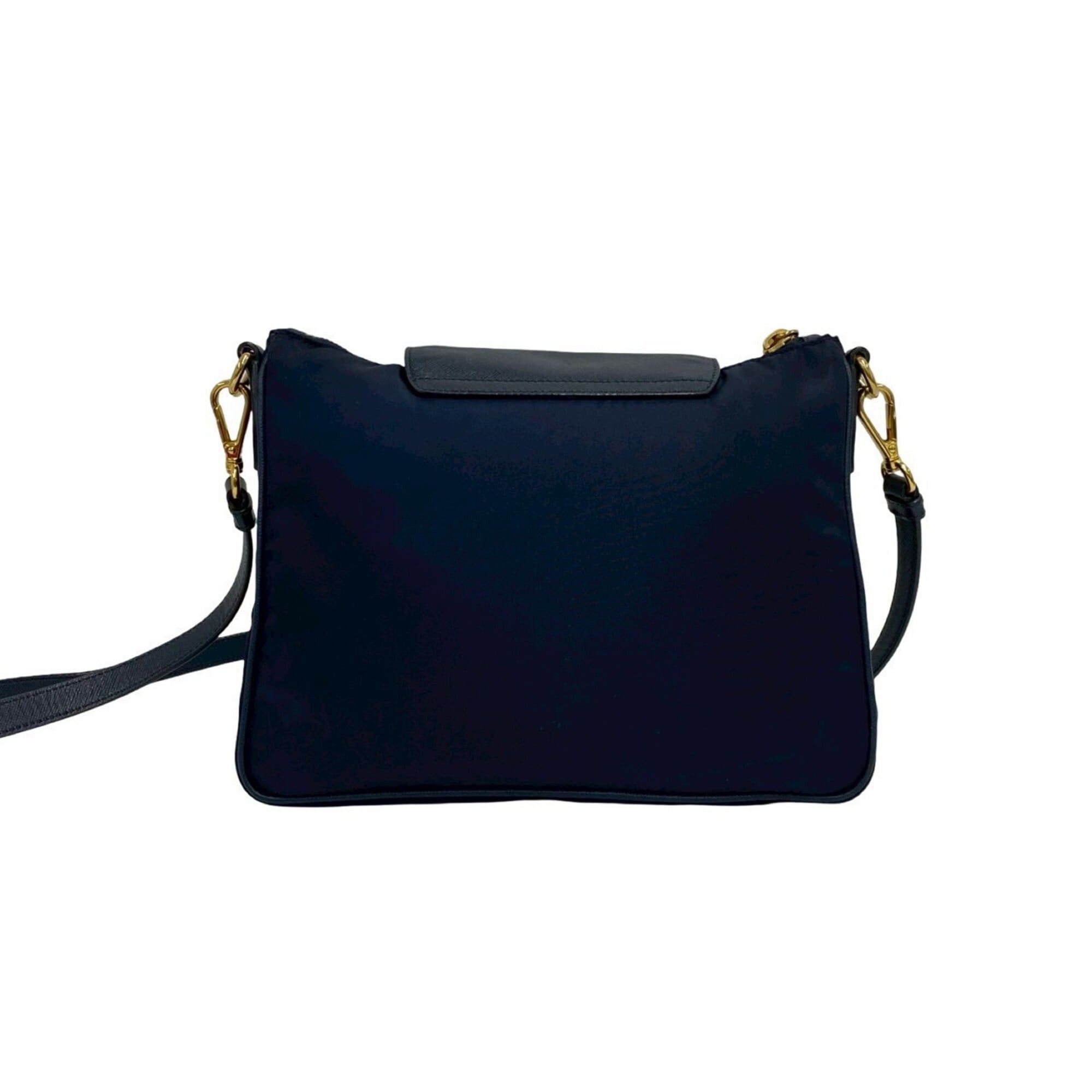 Prada Prada Triangle Logo Hardware Nylon Saffiano Leather Genuine Mini Shoulder Bag Pouch Sacoche Navy 95105 Size ONE SIZE - 3 Thumbnail
