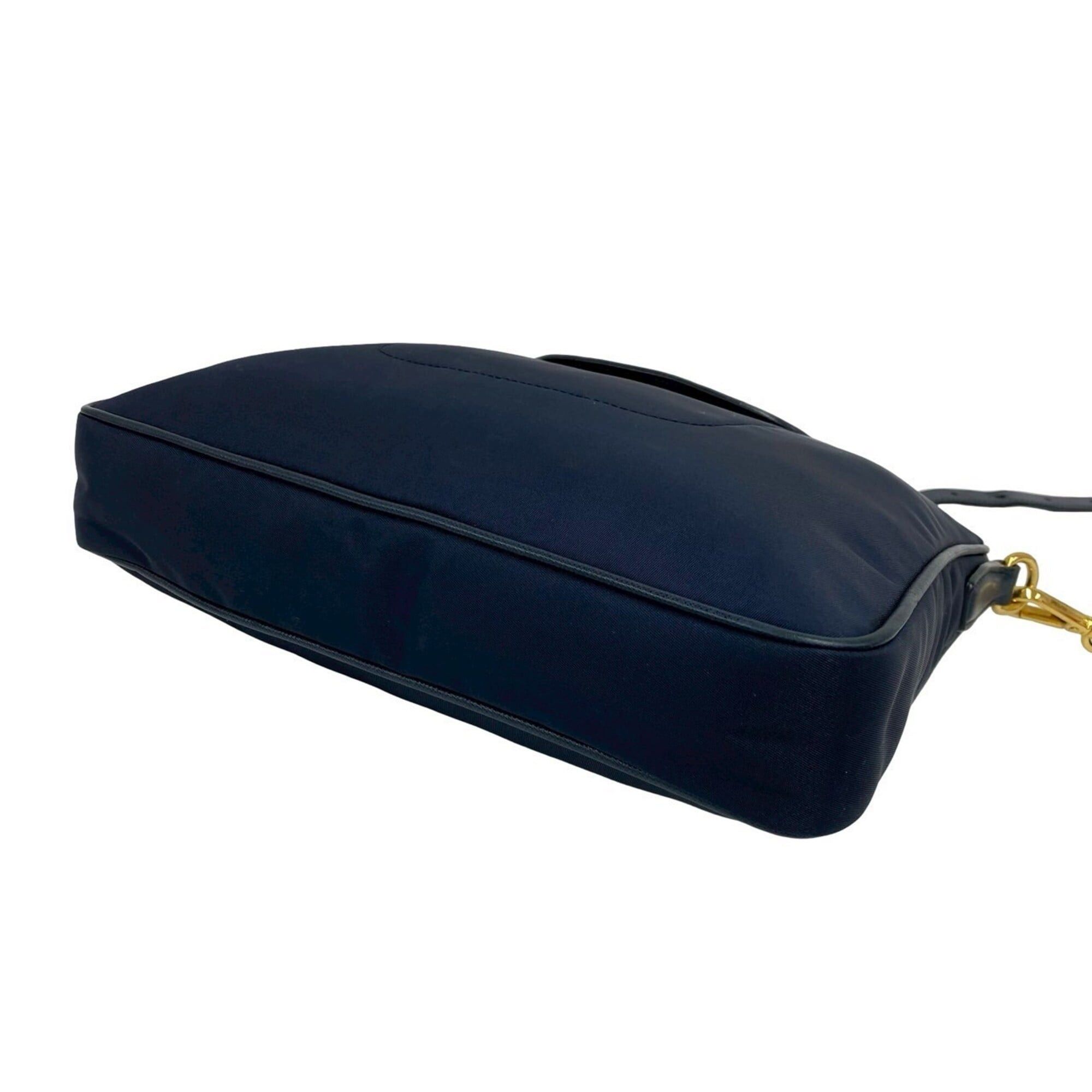 Prada Prada Triangle Logo Hardware Nylon Saffiano Leather Genuine Mini Shoulder Bag Pouch Sacoche Navy 95105 Size ONE SIZE - 8 Thumbnail
