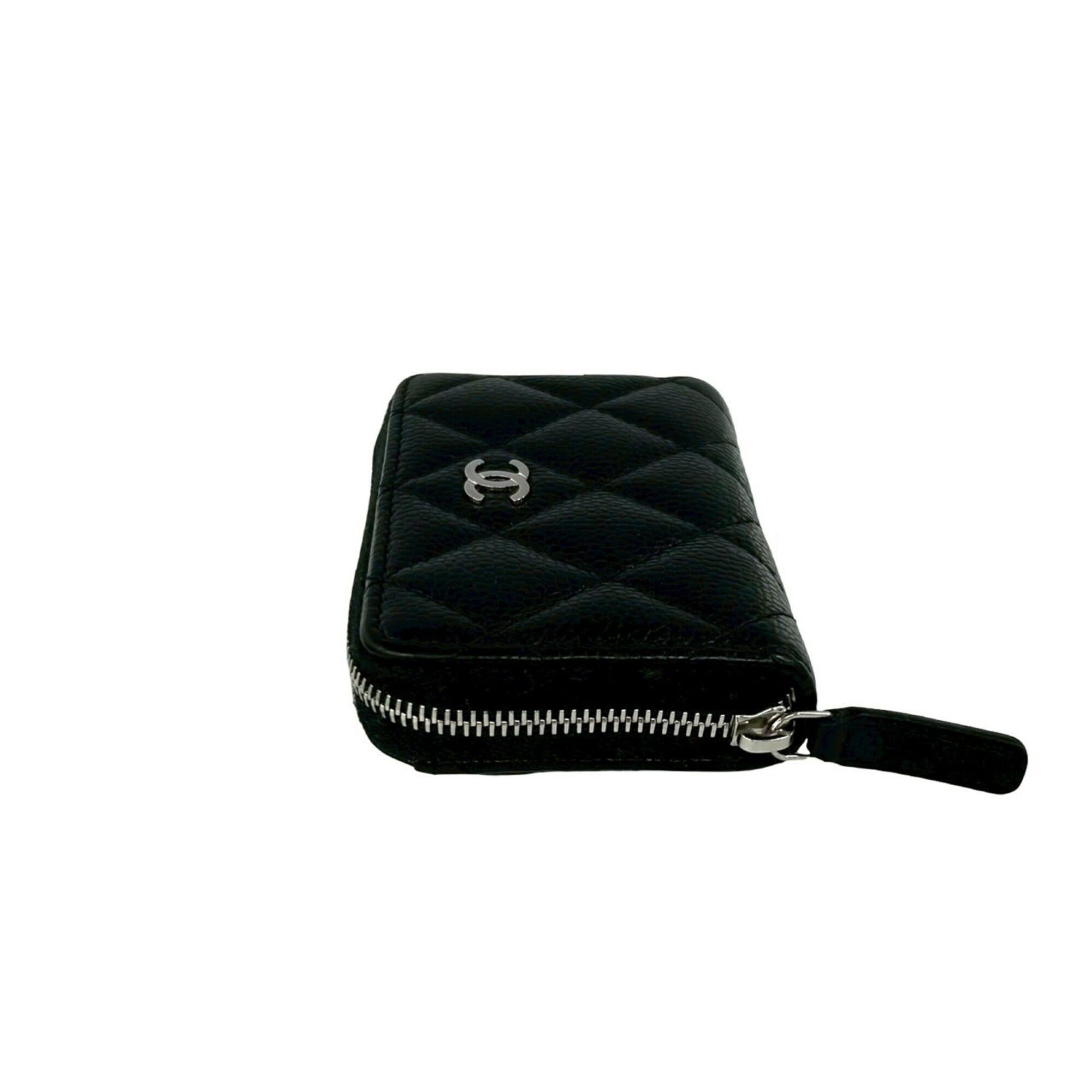 Chanel CHANEL Matelassé Coco Mark Caviar Skin Wallet/Coin Purse, Black 59755 Size ONE SIZE - 4 Thumbnail