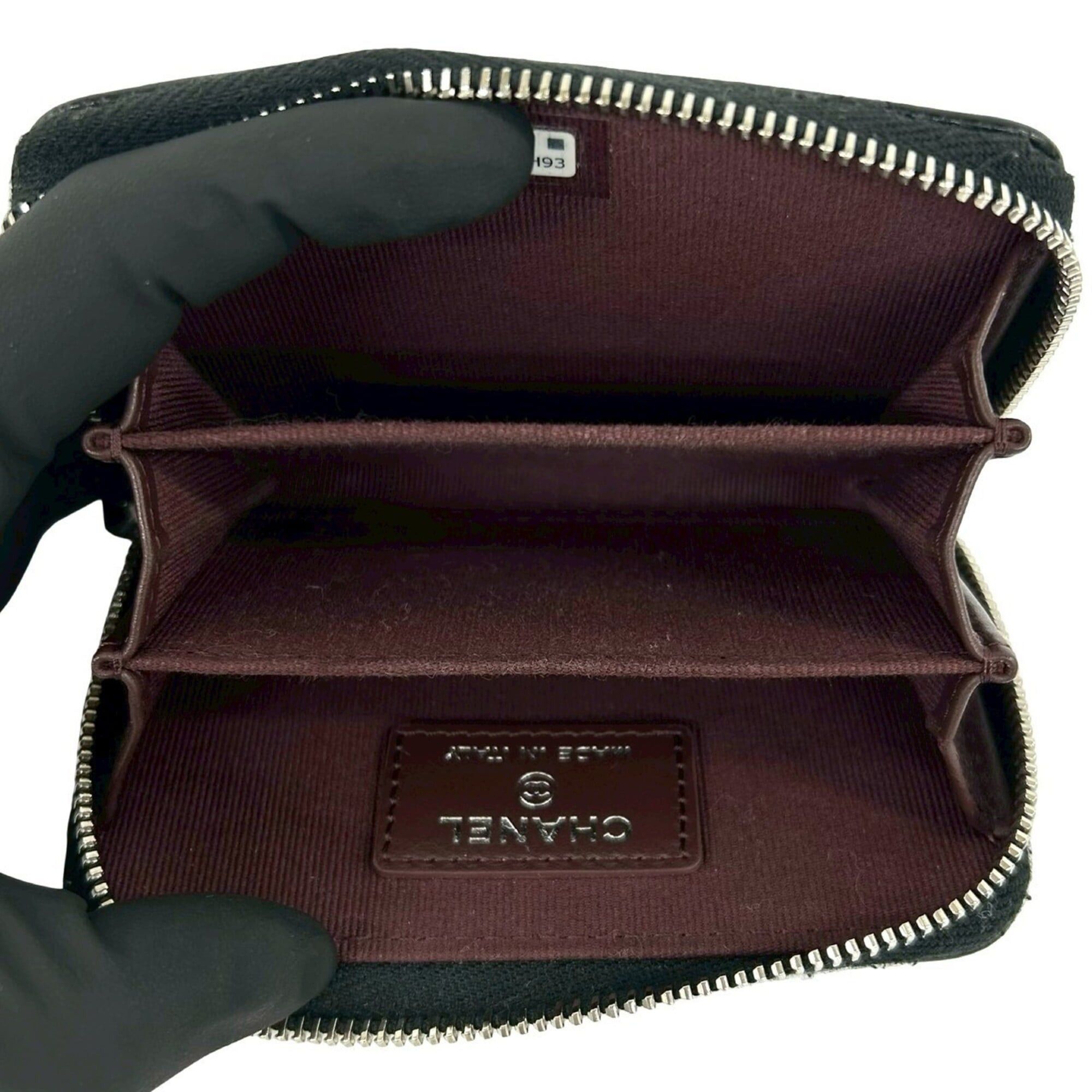 Chanel CHANEL Matelassé Coco Mark Caviar Skin Wallet/Coin Purse, Black 59755 Size ONE SIZE - 7 Thumbnail