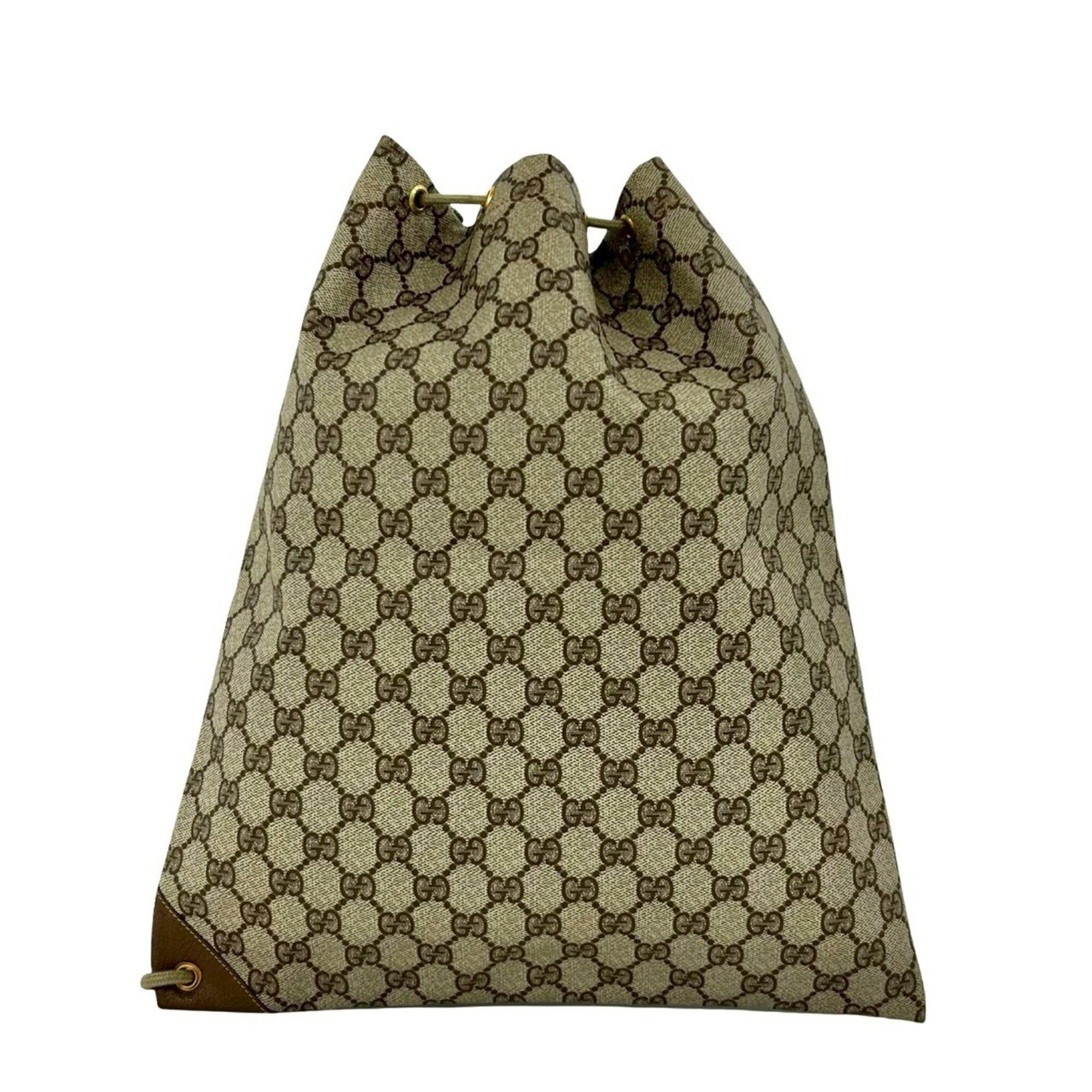 Gucci GUCCI Vintage GG Logo Leather Drawstring Semi-Shoulder Bag/Handbag, Brown, 45293 Size ONE SIZE - 3 Thumbnail
