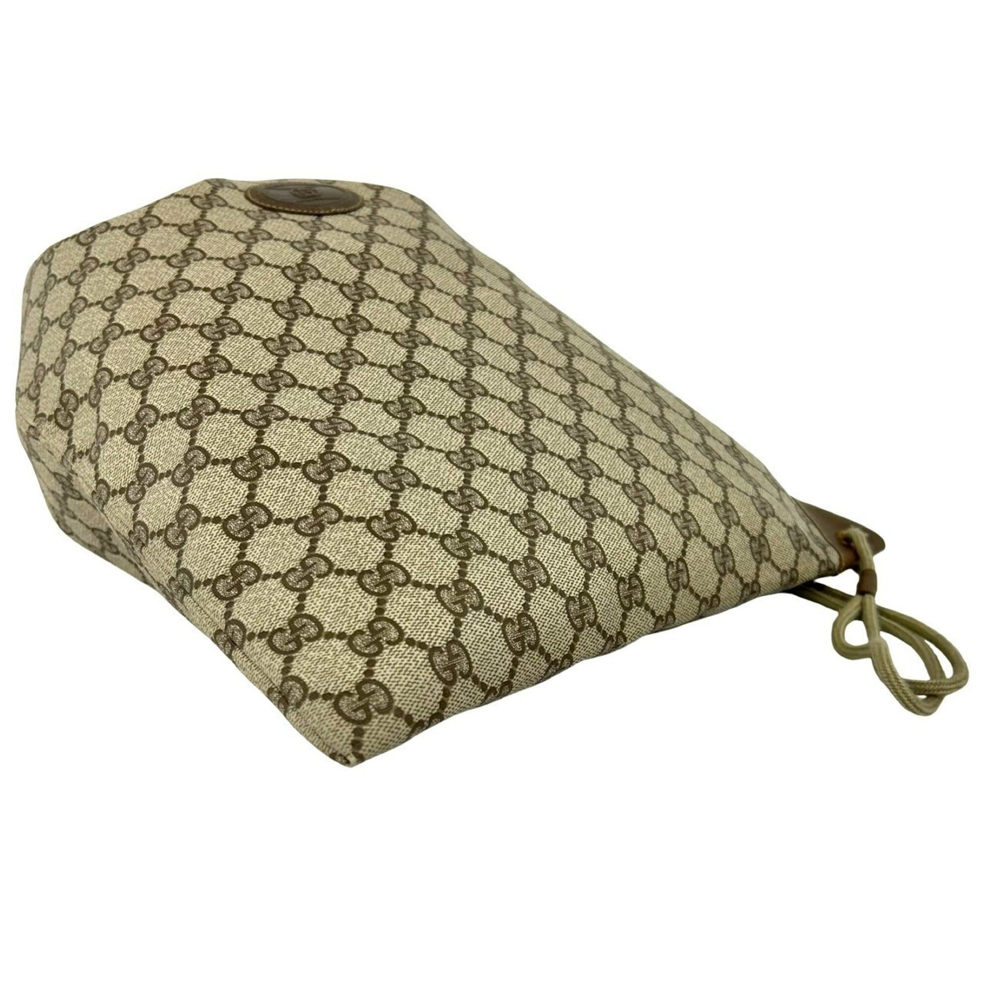 Gucci GUCCI Vintage GG Logo Leather Drawstring Semi-Shoulder Bag/Handbag, Brown, 45293 Size ONE SIZE - 7 Thumbnail