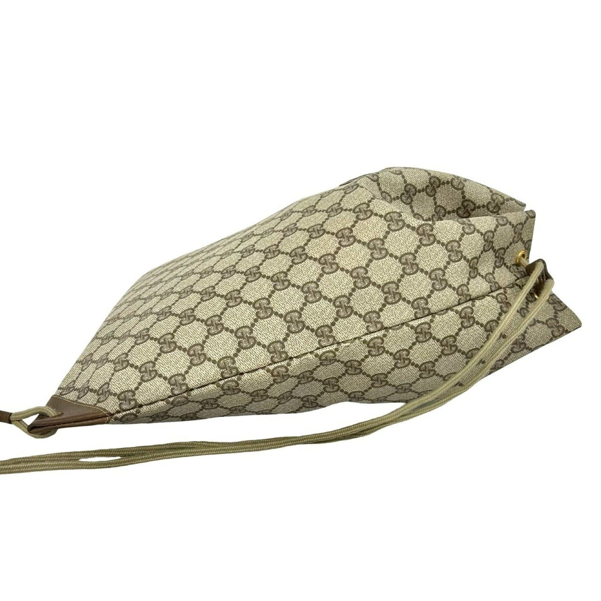 Gucci GUCCI Vintage GG Logo Leather Drawstring Semi-Shoulder Bag/Handbag, Brown, 45293 Size ONE SIZE - 6 Thumbnail