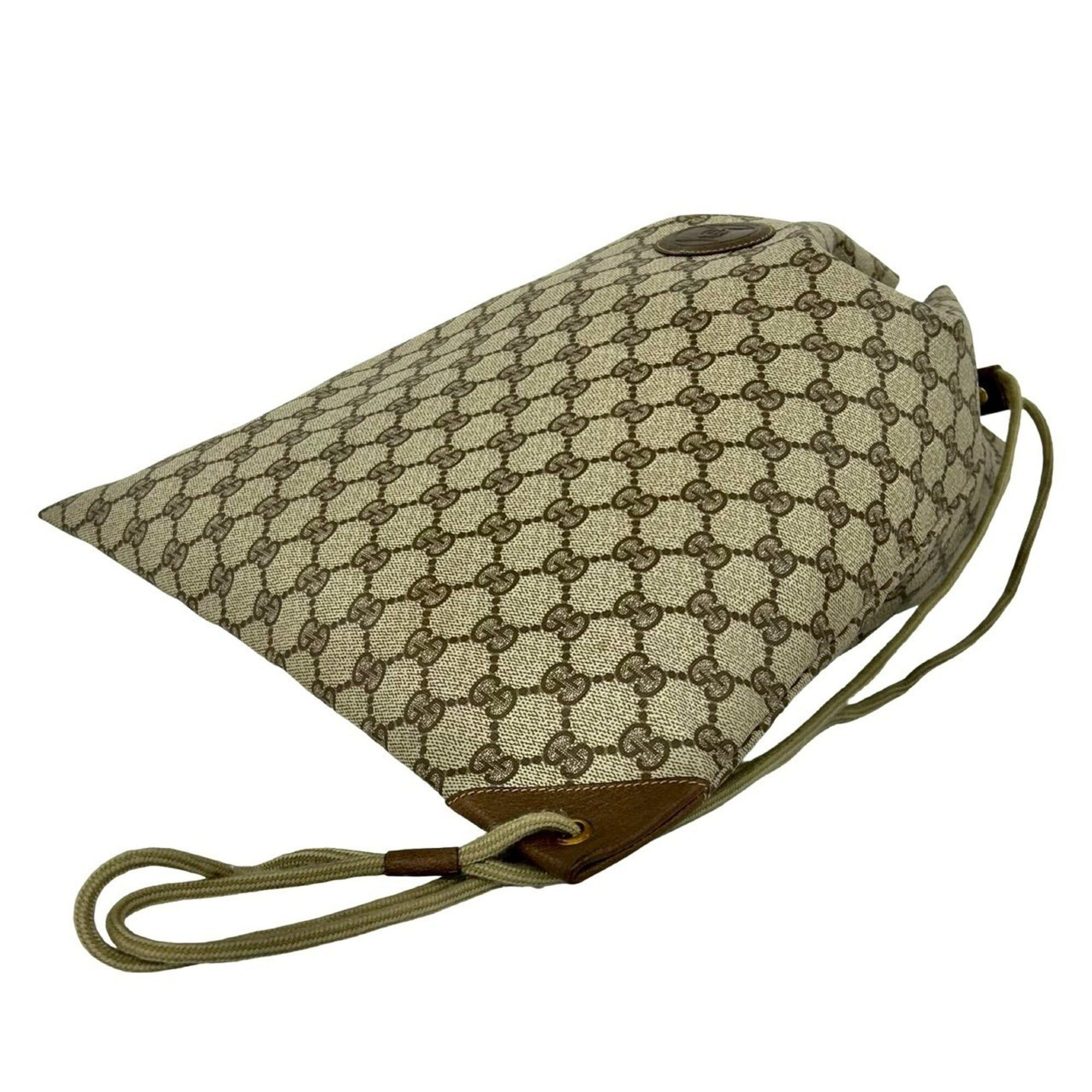 Gucci GUCCI Vintage GG Logo Leather Drawstring Semi-Shoulder Bag/Handbag, Brown, 45293 Size ONE SIZE - 8 Thumbnail