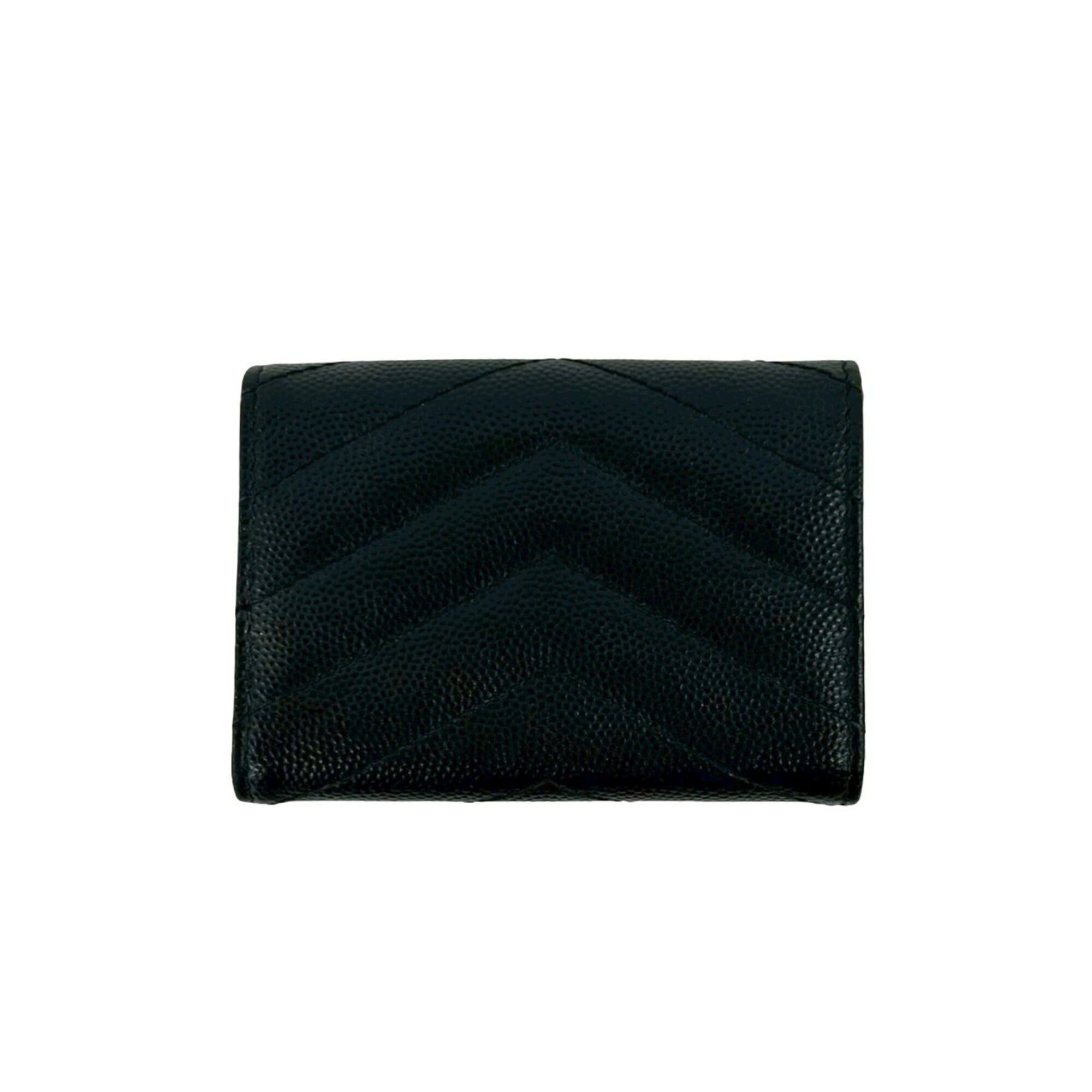Yves Saint Laurent YVES SAINT LAURENT YSL Logo Hardware Leather Tri-fold Wallet Compact Black 54983 Size ONE SIZE - 2 Thumbnail
