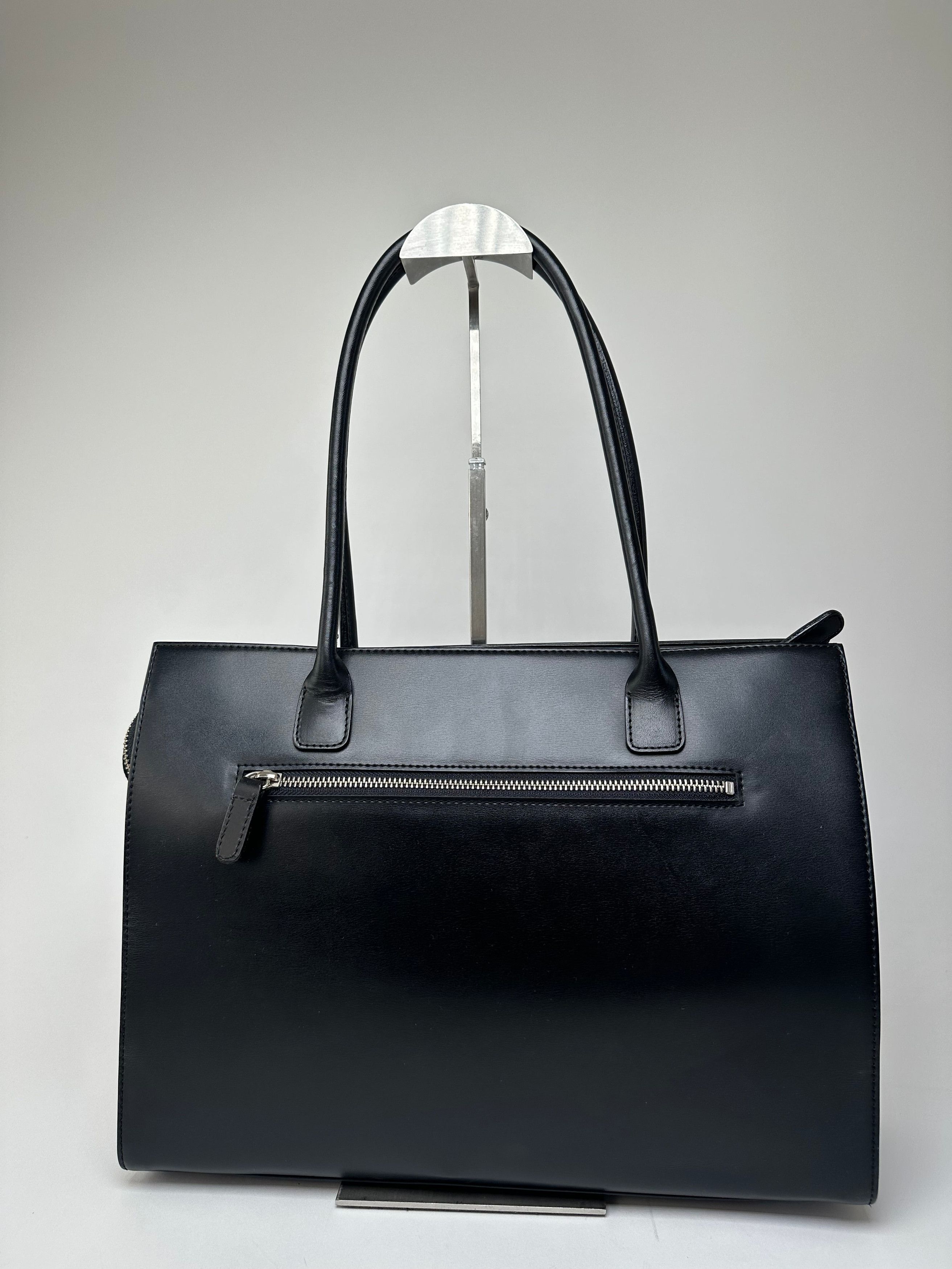 Courreges Vintage Courrèges Structured Leather Shoulder Tote Black Size ONE SIZE - 2 Thumbnail