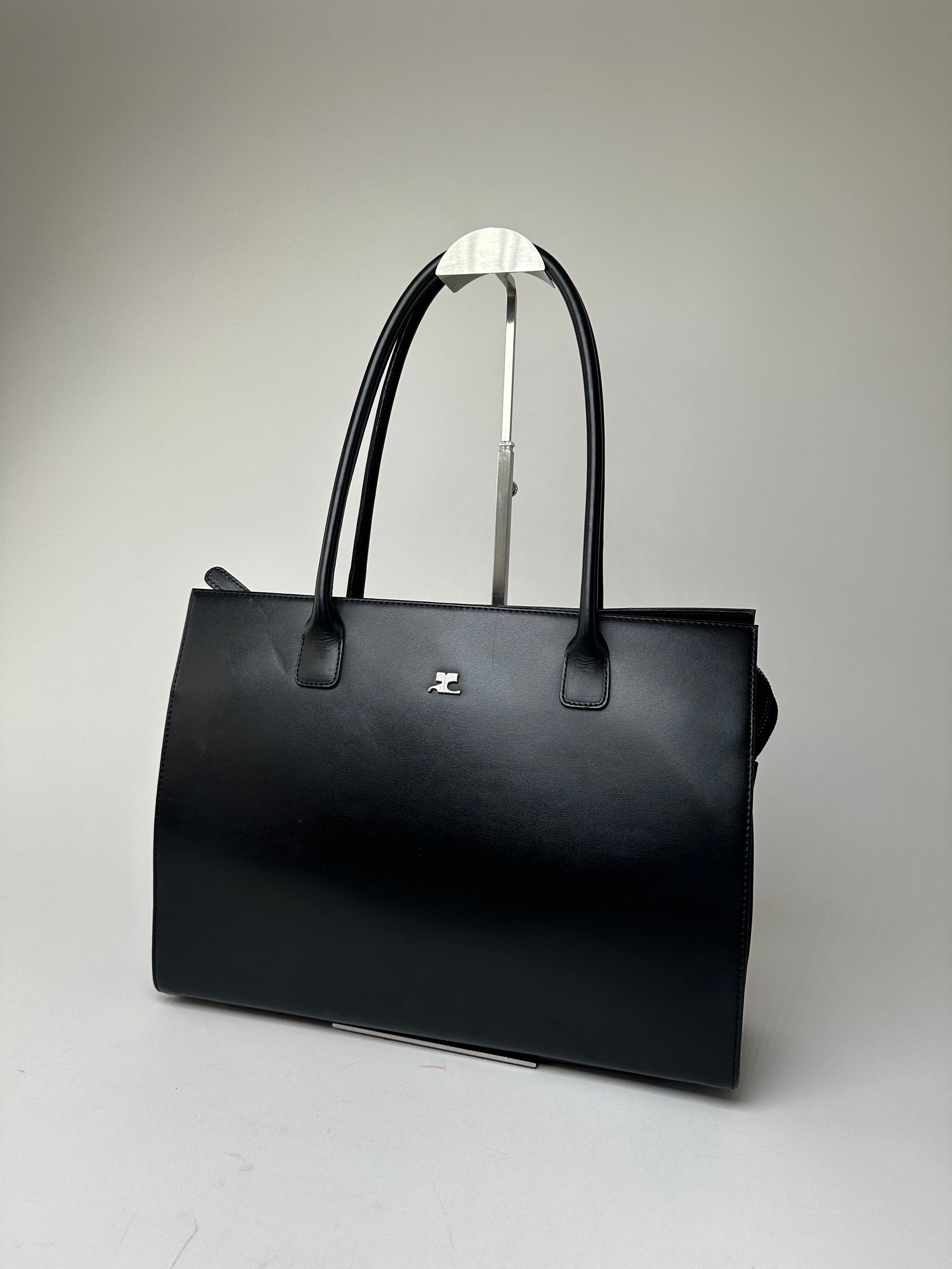 Courreges Vintage Courrèges Structured Leather Shoulder Tote Black Size ONE SIZE - 12 Thumbnail