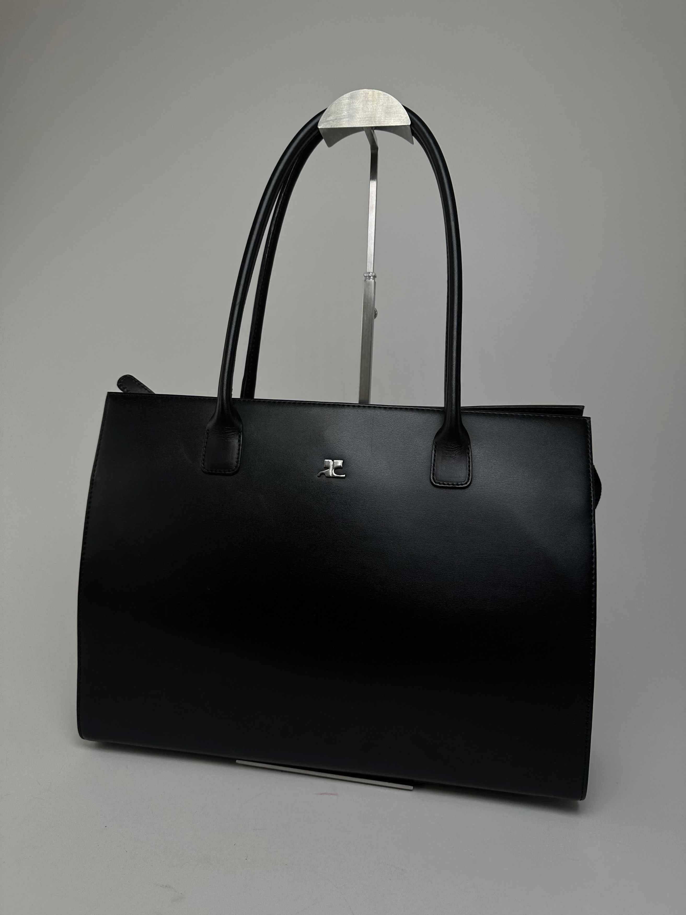 Courreges Vintage Courrèges Structured Leather Shoulder Tote Black Size ONE SIZE - 6 Thumbnail