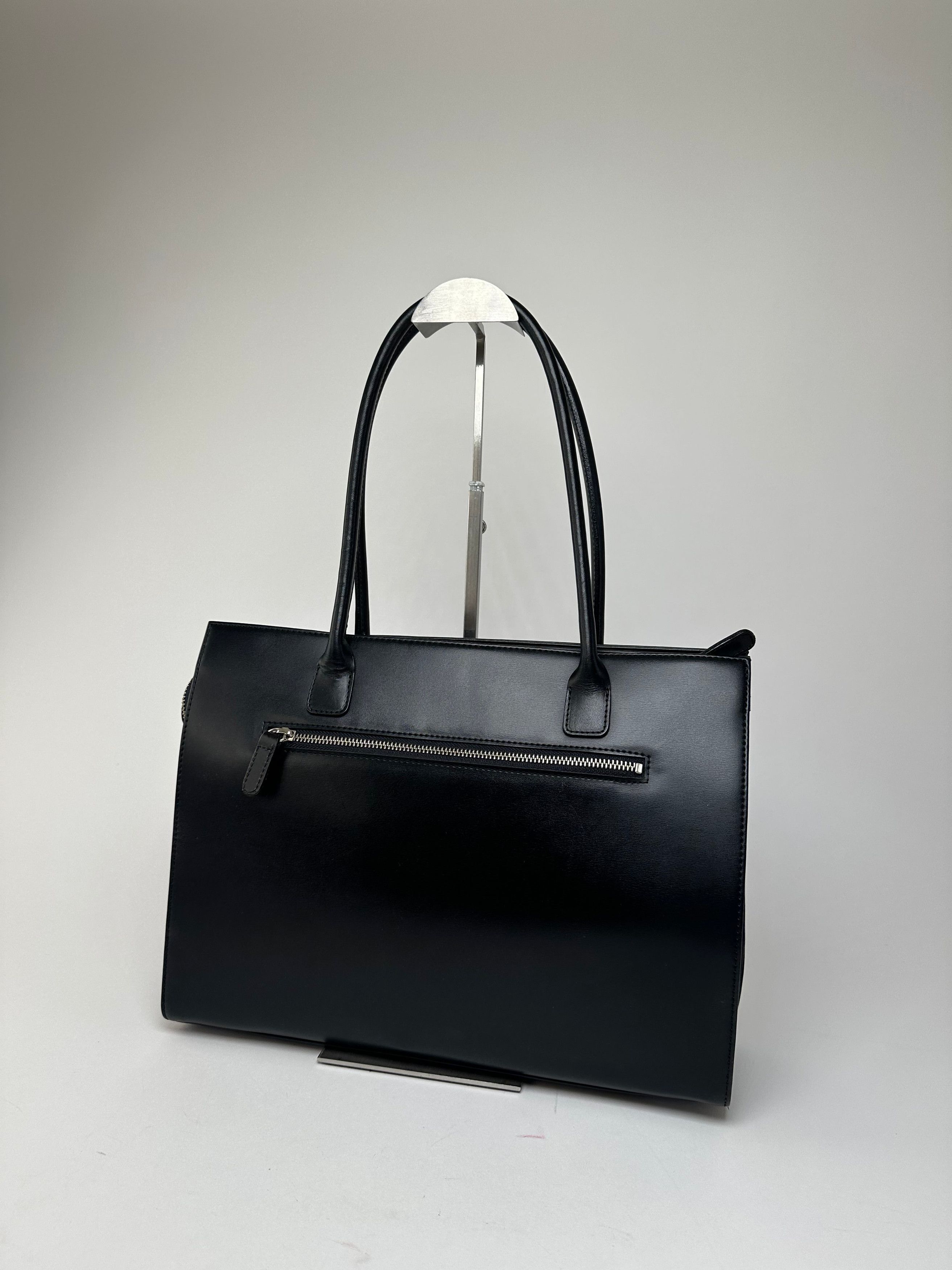 Courreges Vintage Courrèges Structured Leather Shoulder Tote Black Size ONE SIZE - 8 Thumbnail
