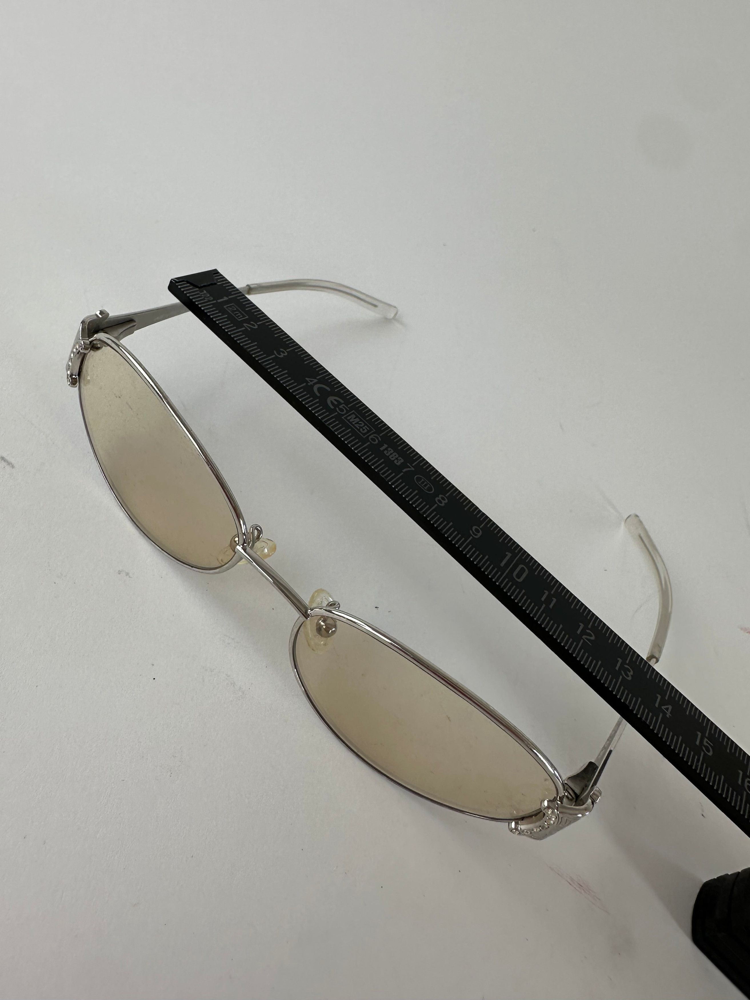 Celine Vintage Triomphe Oval Metal Sunglasses Silver Size ONE SIZE - 10 Thumbnail