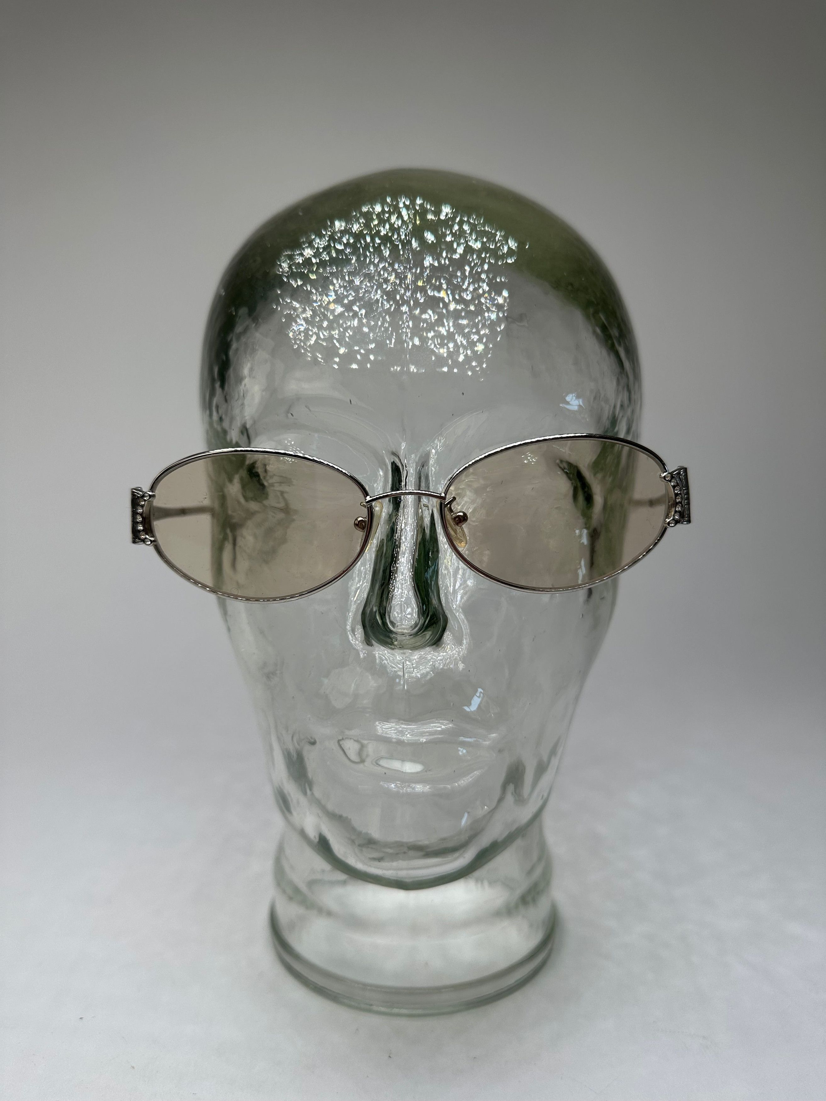 Celine Vintage Triomphe Oval Metal Sunglasses Silver Size ONE SIZE - 3 Thumbnail
