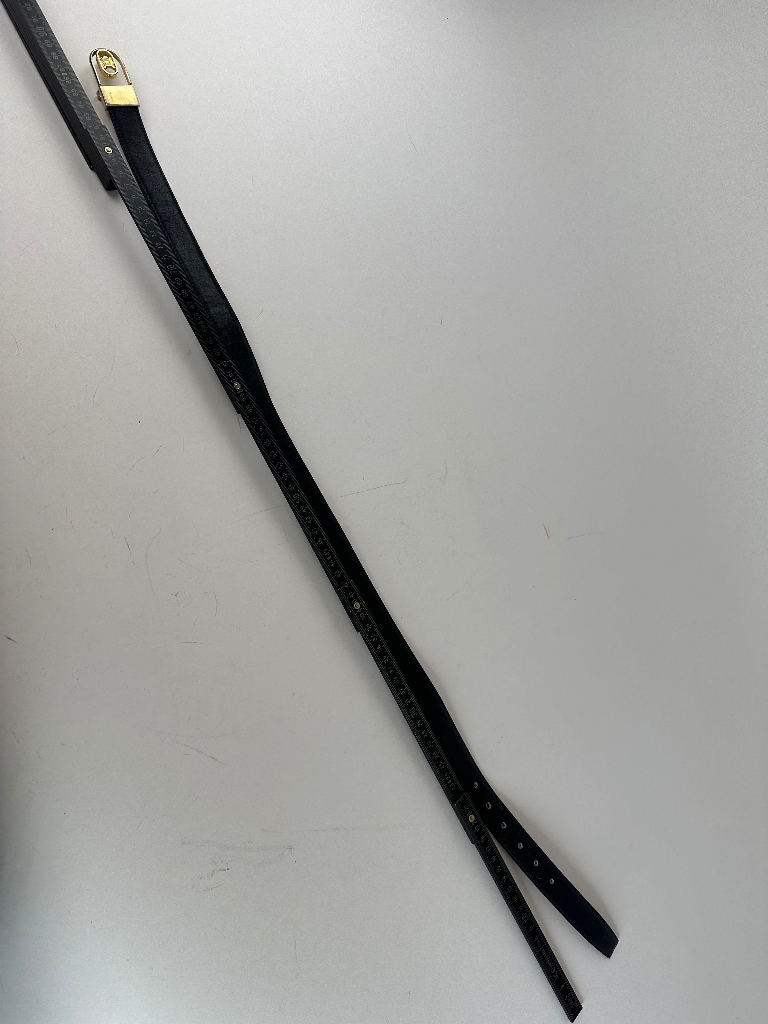 Celine Vintage Triomphe Reversible Leather Belt Black Burgundy 85 Size ONE SIZE - 8 Thumbnail