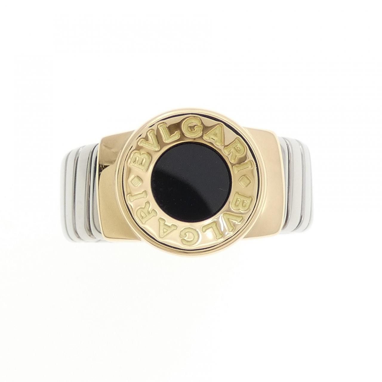 Bvlgari Bvlgari Bvlgari Bvlgari Bvlgari Stainless Steel Au750 Yellow Gold Onyx Ring Size 20 Metal Ring DUTY FREE for USA Size ONE SIZE - 2 Thumbnail
