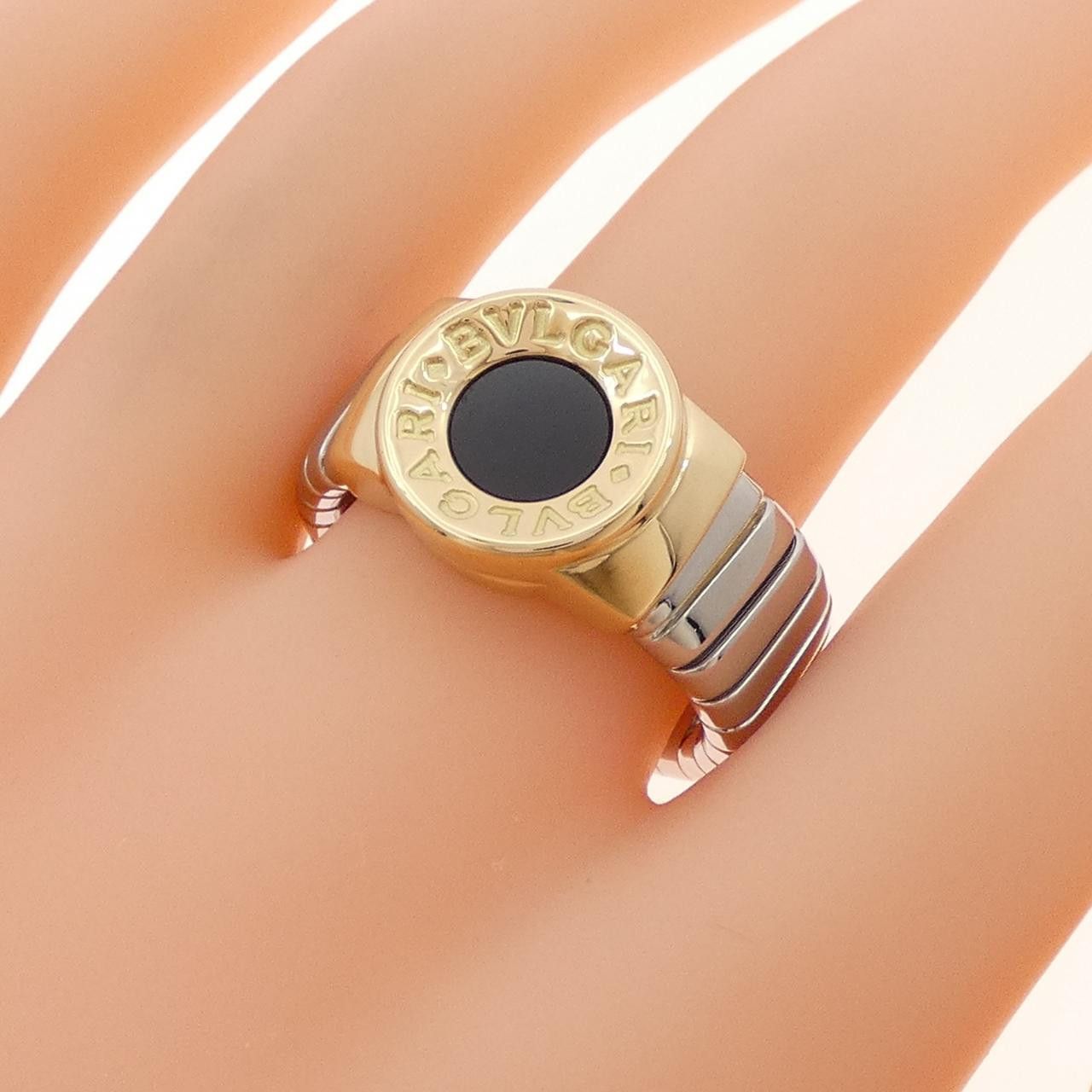 Bvlgari Bvlgari Bvlgari Bvlgari Bvlgari Stainless Steel Au750 Yellow Gold Onyx Ring Size 20 Metal Ring DUTY FREE for USA Size ONE SIZE - 5 Thumbnail