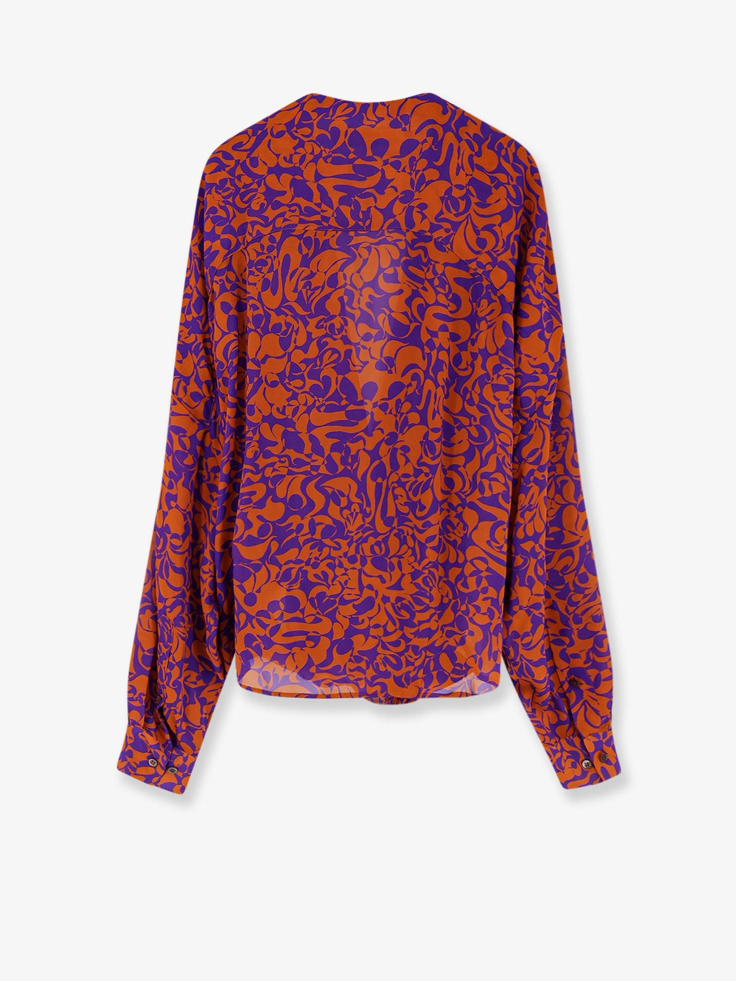 Dries Van Noten Camiel Cotton Shirt With Multicolor Print Size M / US 6-8 / IT 42-44 - 4 Thumbnail
