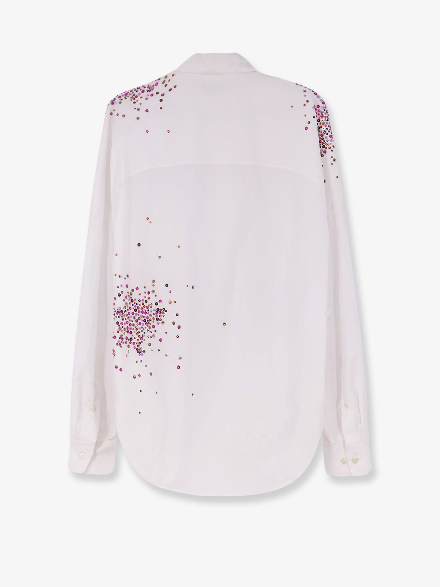 Dries Van Noten Casia Cotton Shirt With Multicolored Sequin Detail Size XS / US 0-2 / IT 36-38 - 2 Thumbnail