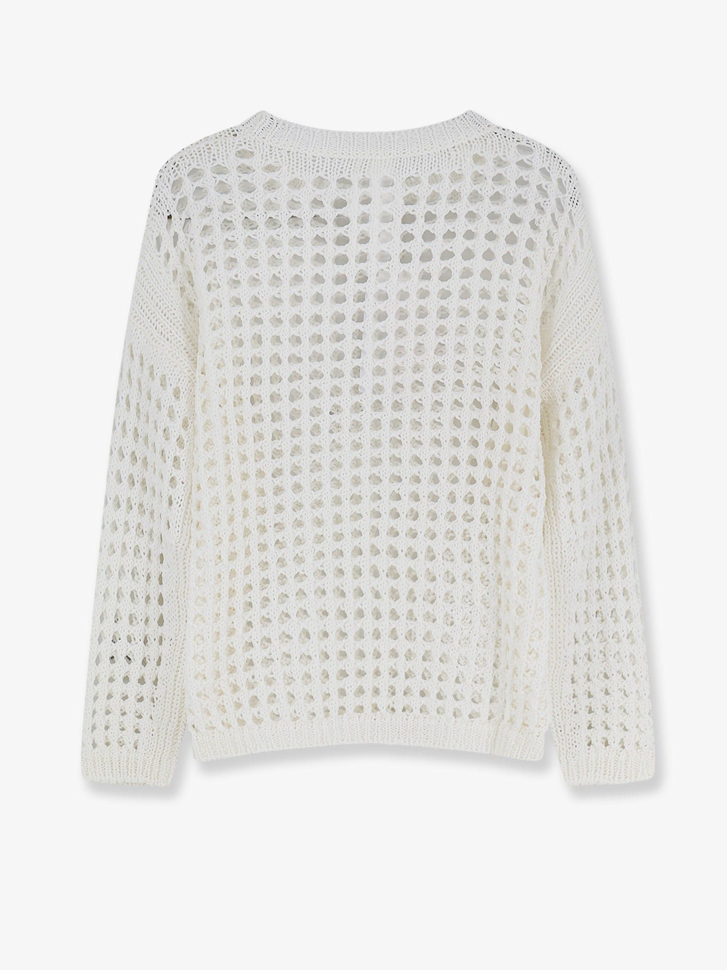 Max Mara Mxpfebe Perforated Cotton Sweater Size S / US 4 / IT 40 - 4 Thumbnail