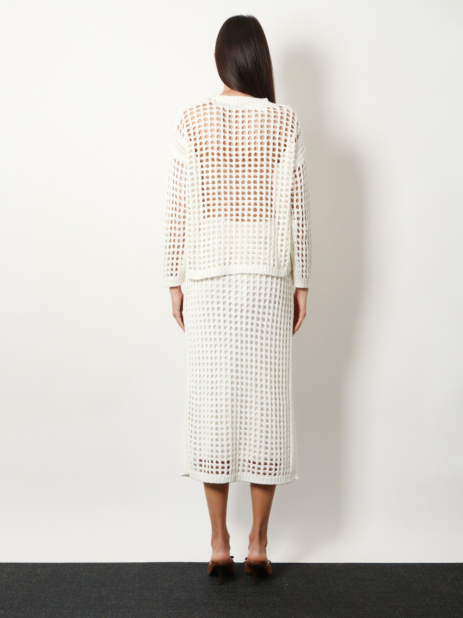 Max Mara Mxpfebe Perforated Cotton Sweater Size S / US 4 / IT 40 - 3 Thumbnail