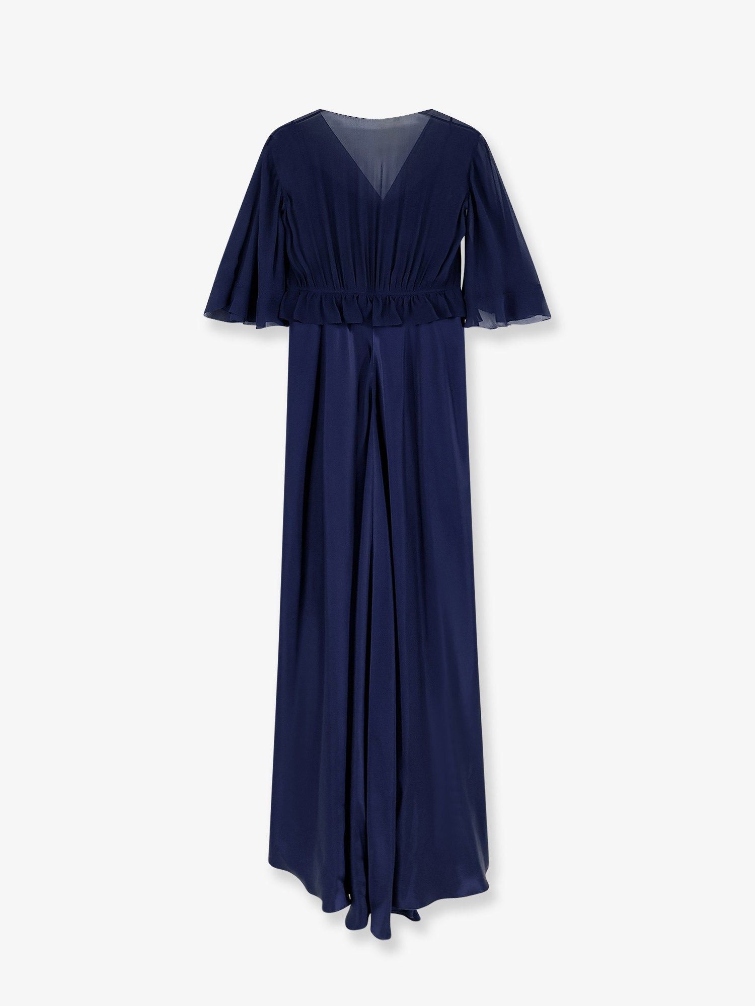 Alberta Ferretti Satin Long Dress Size L / US 10 / IT 46 - 2 Thumbnail
