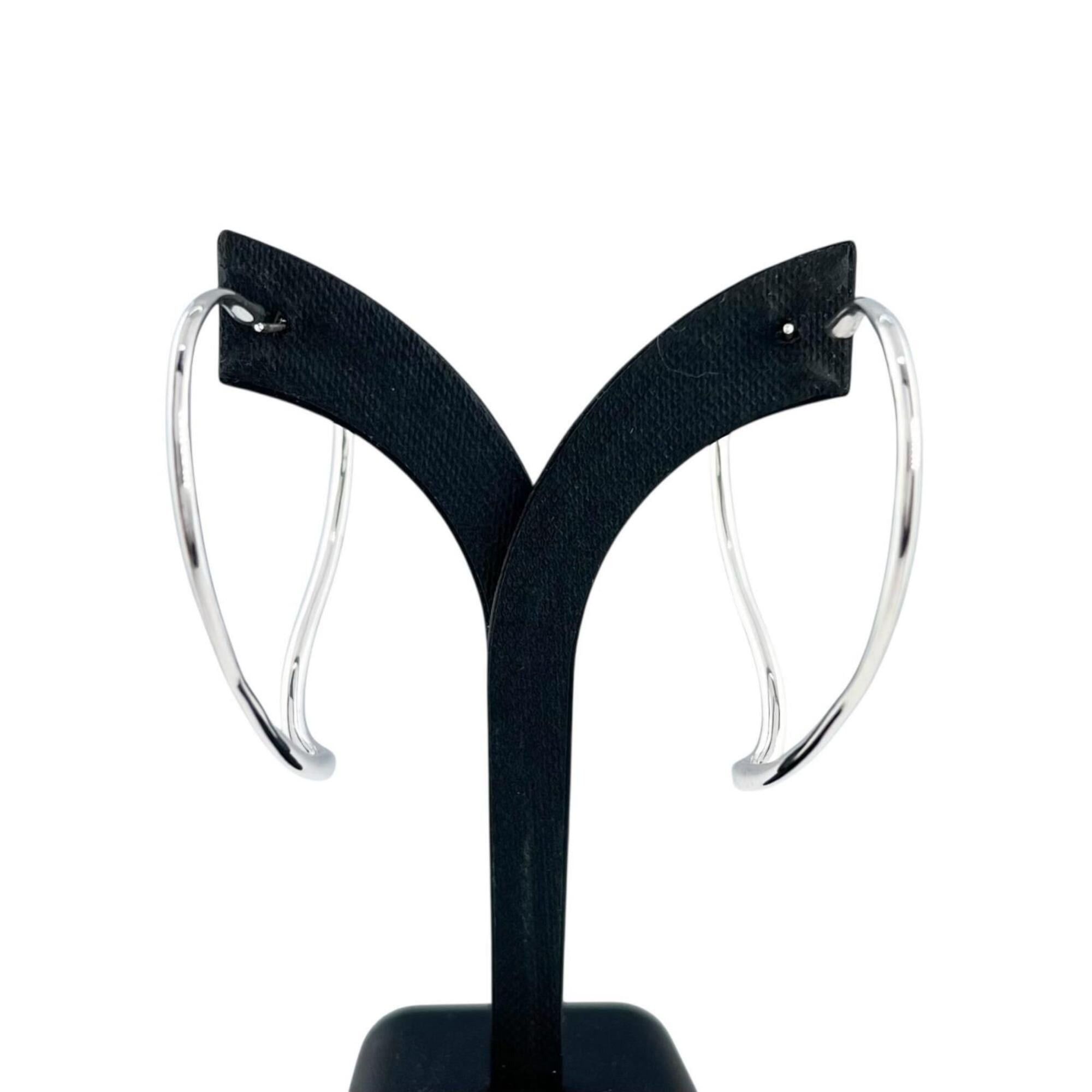 Tiffany & Co. TIFFANY&Co. Tiffany & Co. AG925 Elsa Peretti Open Heart Hoop Earrings, Large, Pair, Silver, Women's Size ONE SIZE - 4 Thumbnail