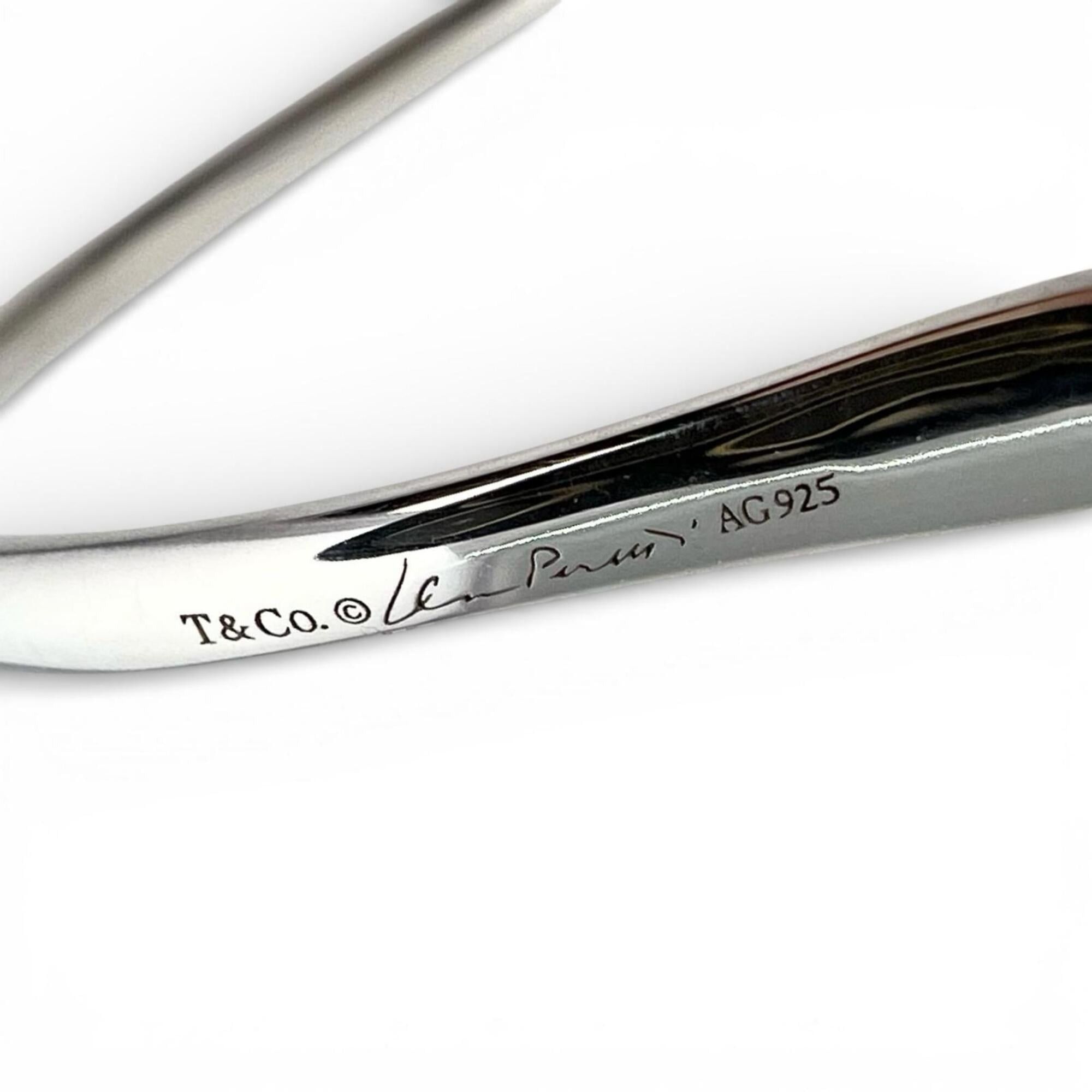 Tiffany & Co. TIFFANY&Co. Tiffany & Co. AG925 Elsa Peretti Open Heart Hoop Earrings, Large, Pair, Silver, Women's Size ONE SIZE - 6 Thumbnail