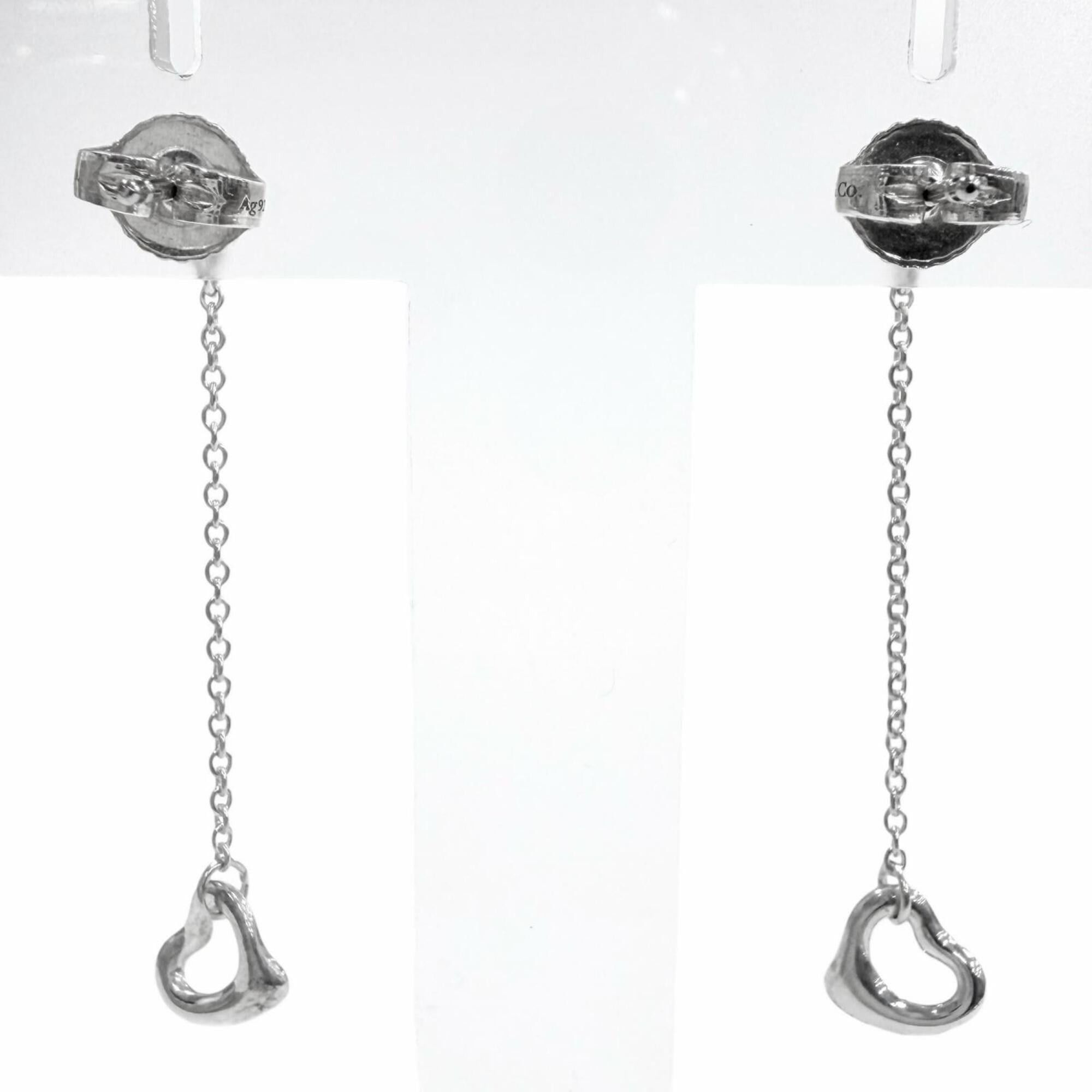 Tiffany & Co. TIFFANY&Co. Tiffany & Co. By the Yard AG925 Diamond Open Heart Drop Earrings, Silver, with Case, Made in Spain, Weight 1.6g, Women's Size ONE SIZE - 4 Thumbnail