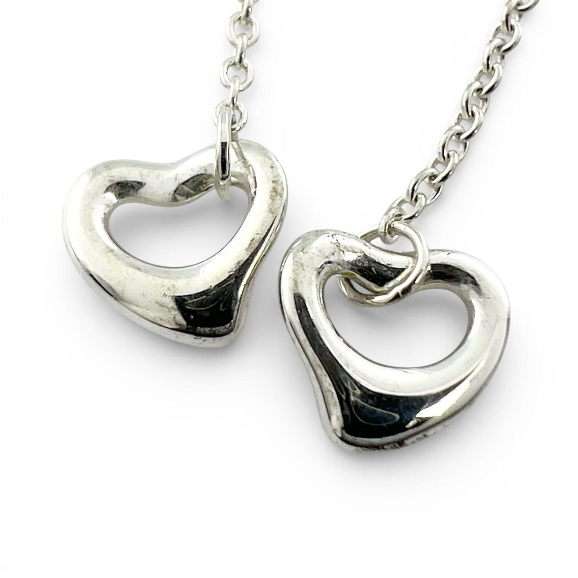 Tiffany & Co. TIFFANY&Co. Tiffany & Co. By the Yard AG925 Diamond Open Heart Drop Earrings, Silver, with Case, Made in Spain, Weight 1.6g, Women's Size ONE SIZE - 8 Thumbnail