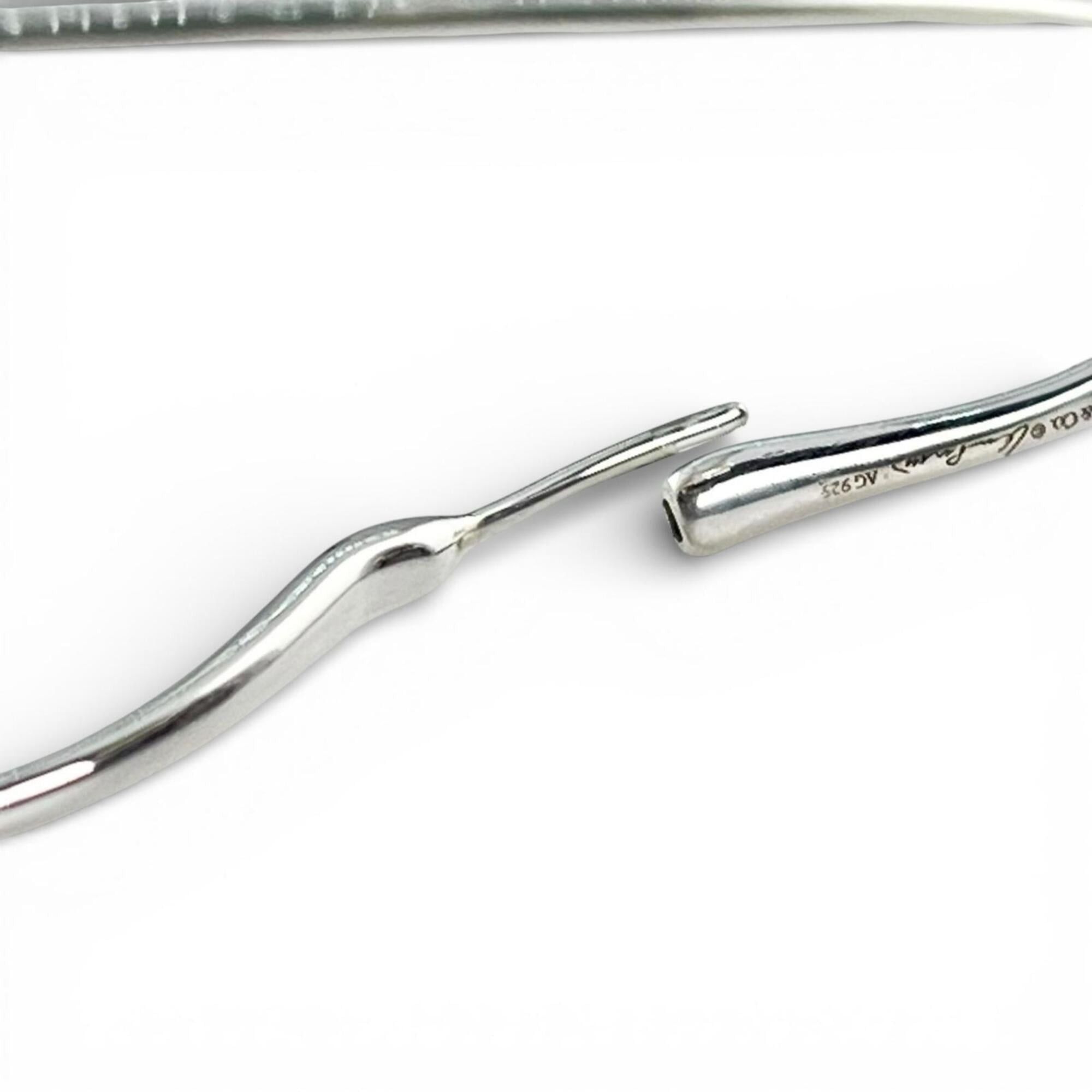 Tiffany & Co. TIFFANY&Co. Tiffany & Co. Elsa Peretti Open Heart Hoop Earrings (Pair) AG925 Silver with Storage Pouch - Women's Size ONE SIZE - 7 Thumbnail