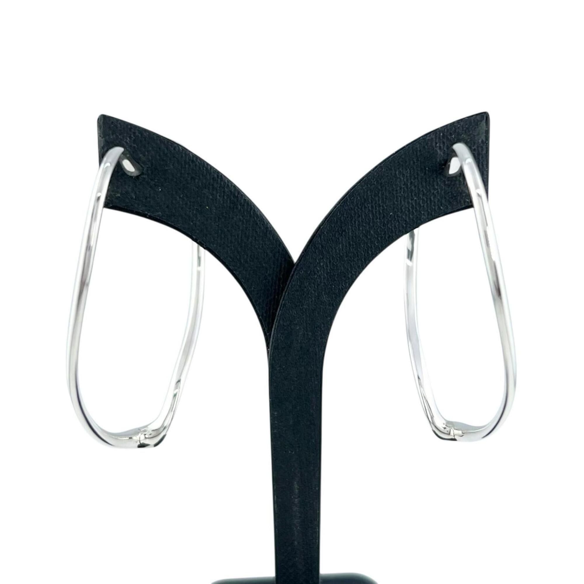 Tiffany & Co. TIFFANY&Co. Tiffany & Co. Elsa Peretti Open Heart Hoop Earrings (Pair) AG925 Silver with Storage Pouch - Women's Size ONE SIZE - 5 Thumbnail