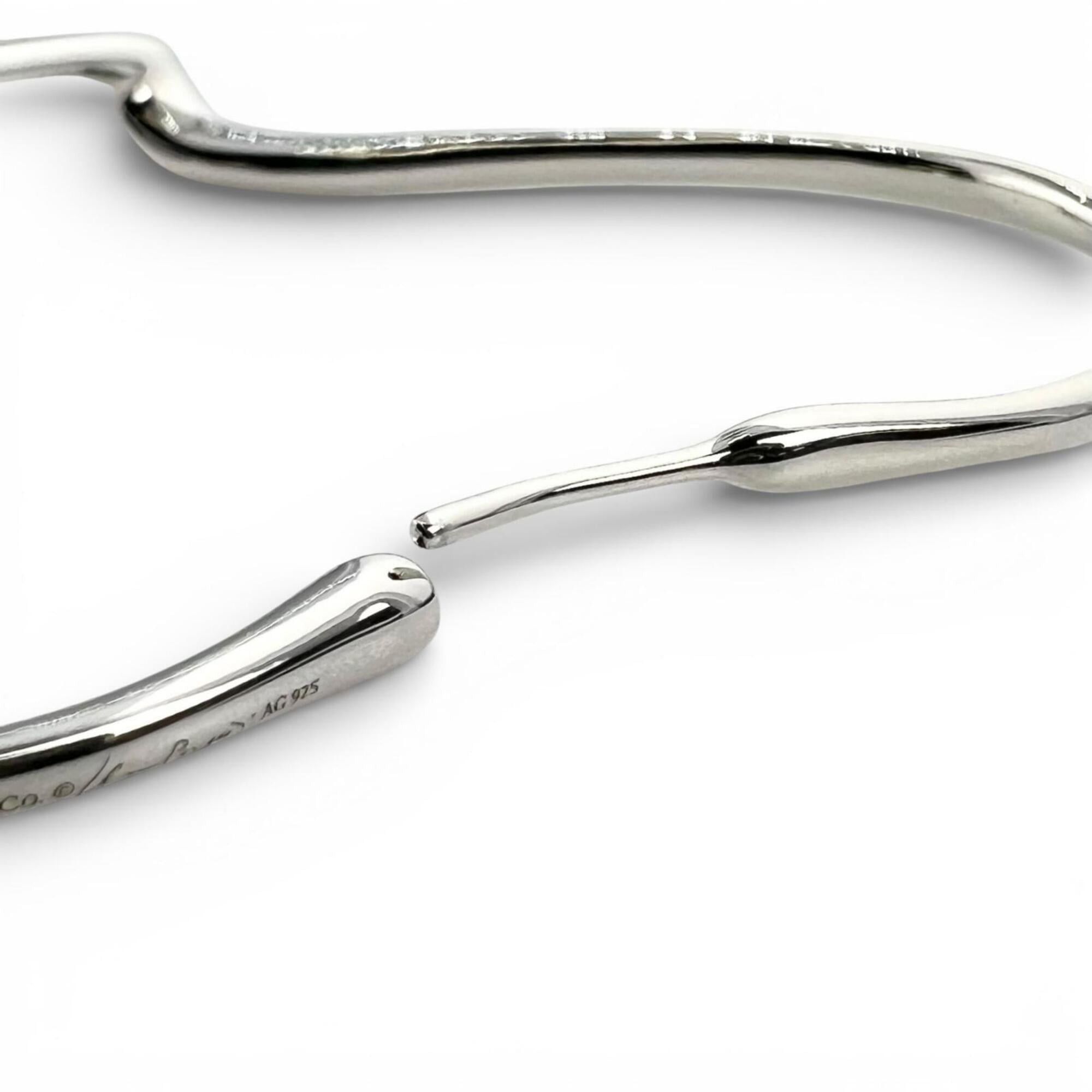 Tiffany & Co. TIFFANY&Co. Tiffany & Co. AG925 Elsa Peretti Open Heart Hoop Earrings (Pair) Silver Women's Size ONE SIZE - 5 Thumbnail