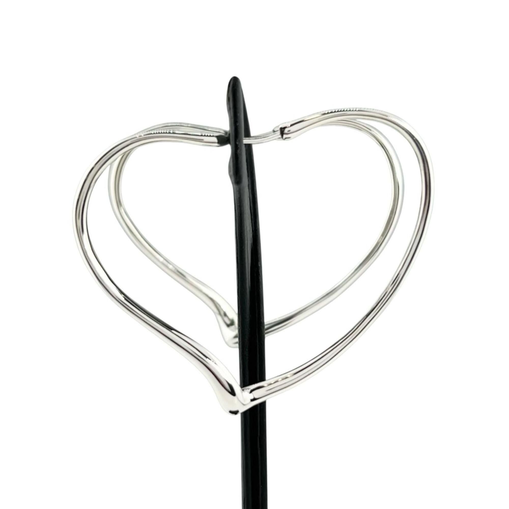 Tiffany & Co. TIFFANY&Co. Tiffany & Co. AG925 Elsa Peretti Open Heart Hoop Earrings (Pair) Silver Women's Size ONE SIZE - 3 Thumbnail