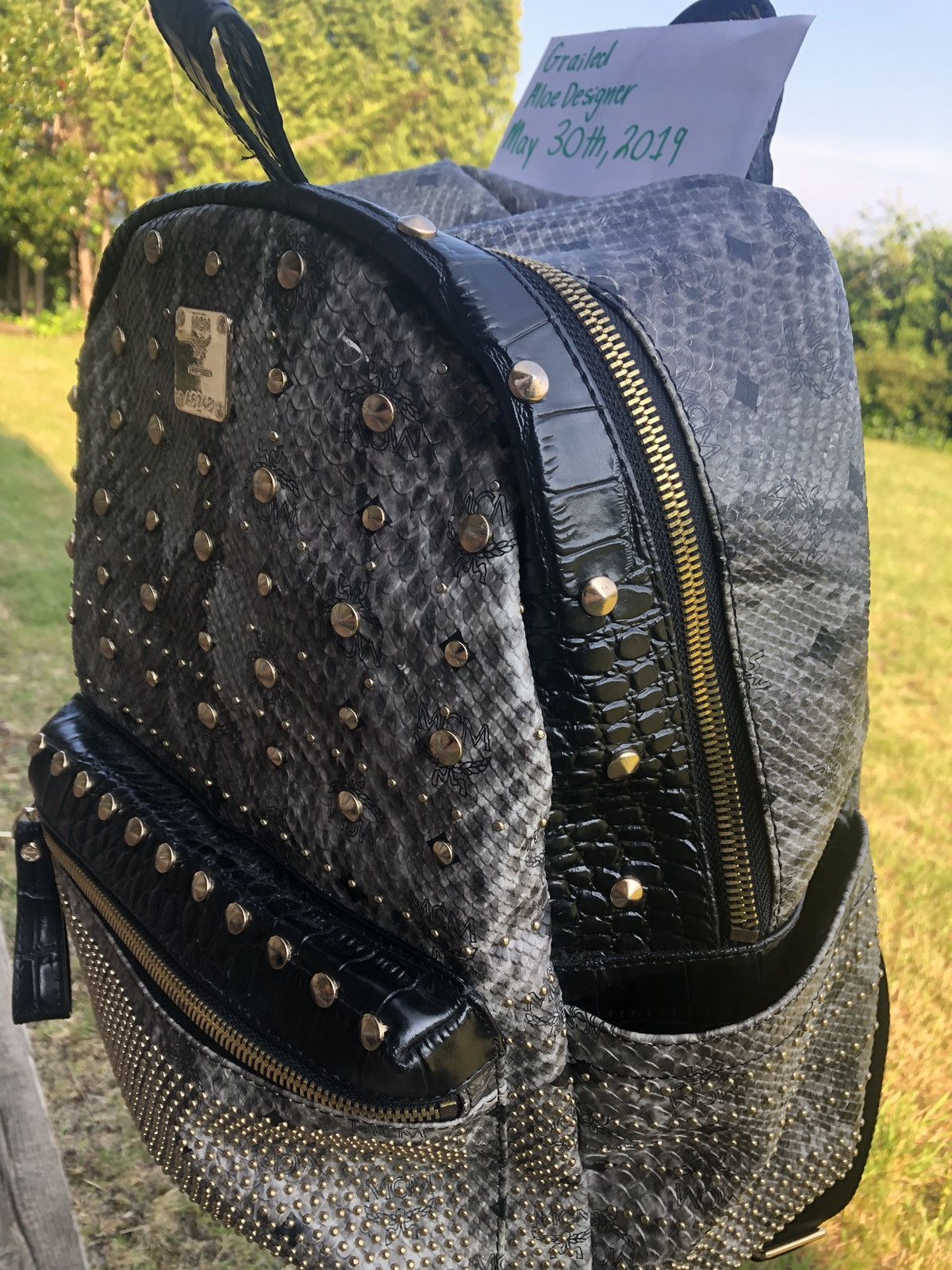 MCM Grey Snakeskin Mcm Backpack Vestiare Collective Grailed