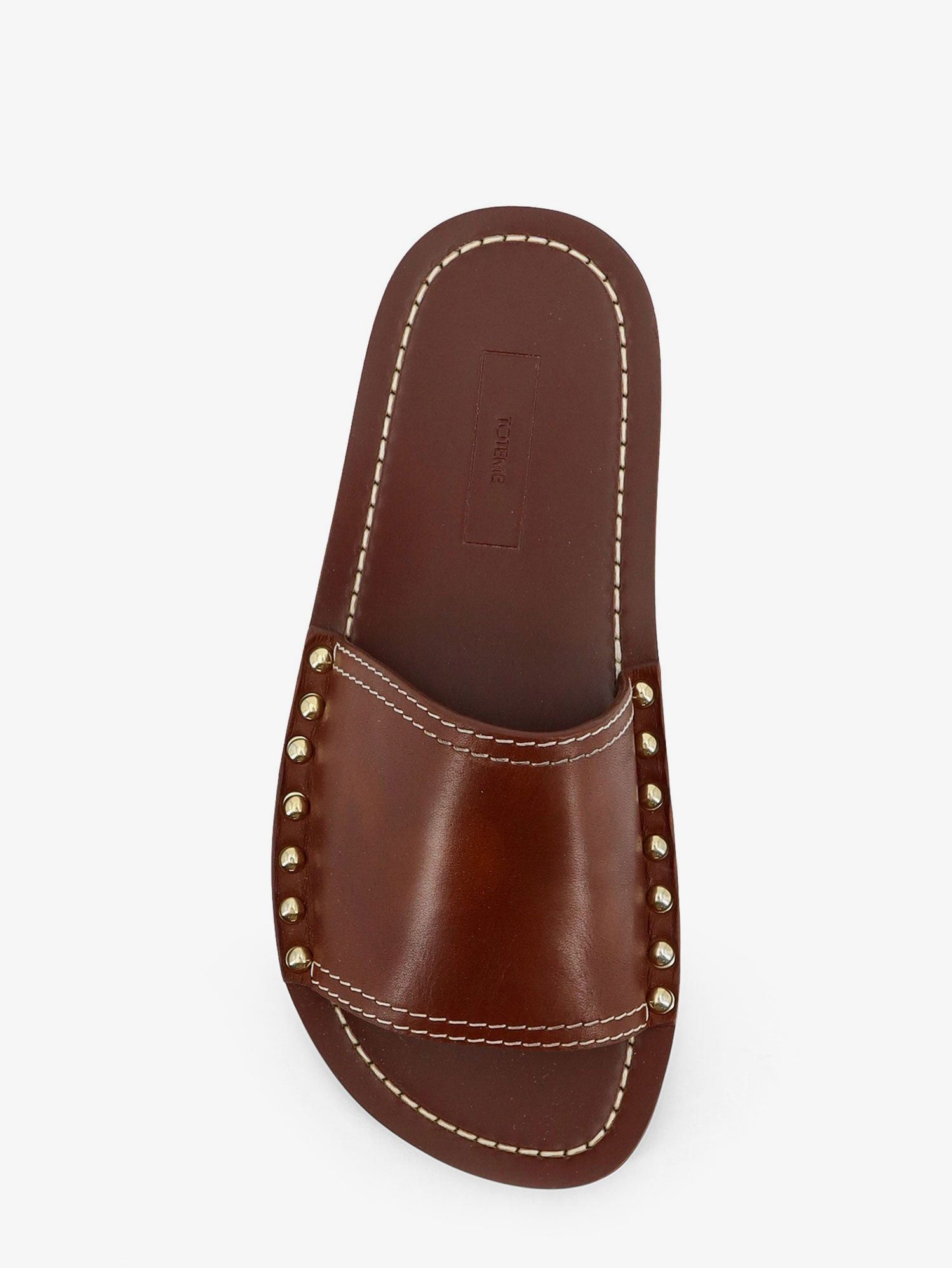 Toteme Low Leather Sandals With Metal Studs On The Sides Size US 7 / IT 37 - 4 Thumbnail