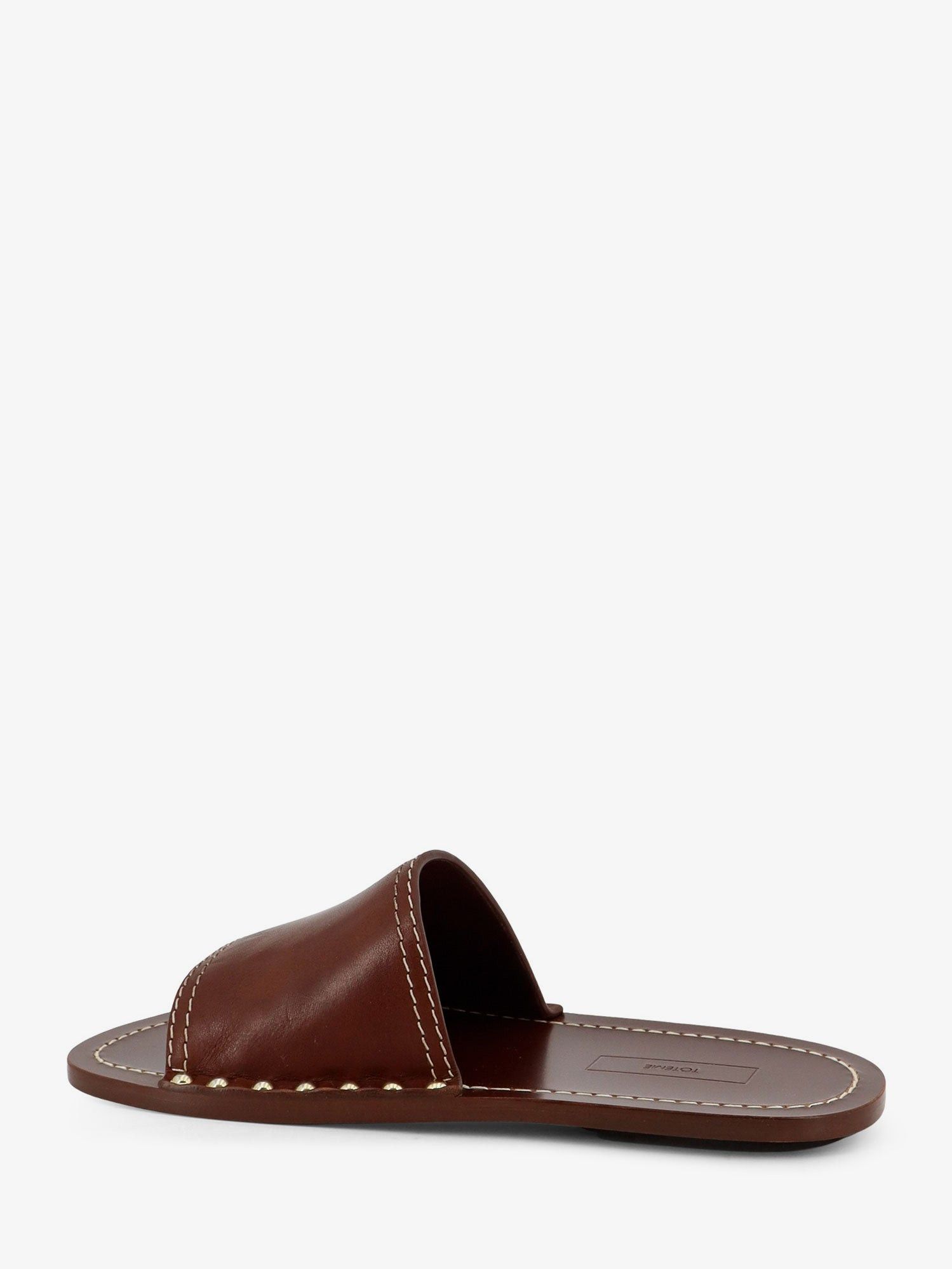 Toteme Low Leather Sandals With Metal Studs On The Sides Size US 10 / IT 40 - 3 Thumbnail