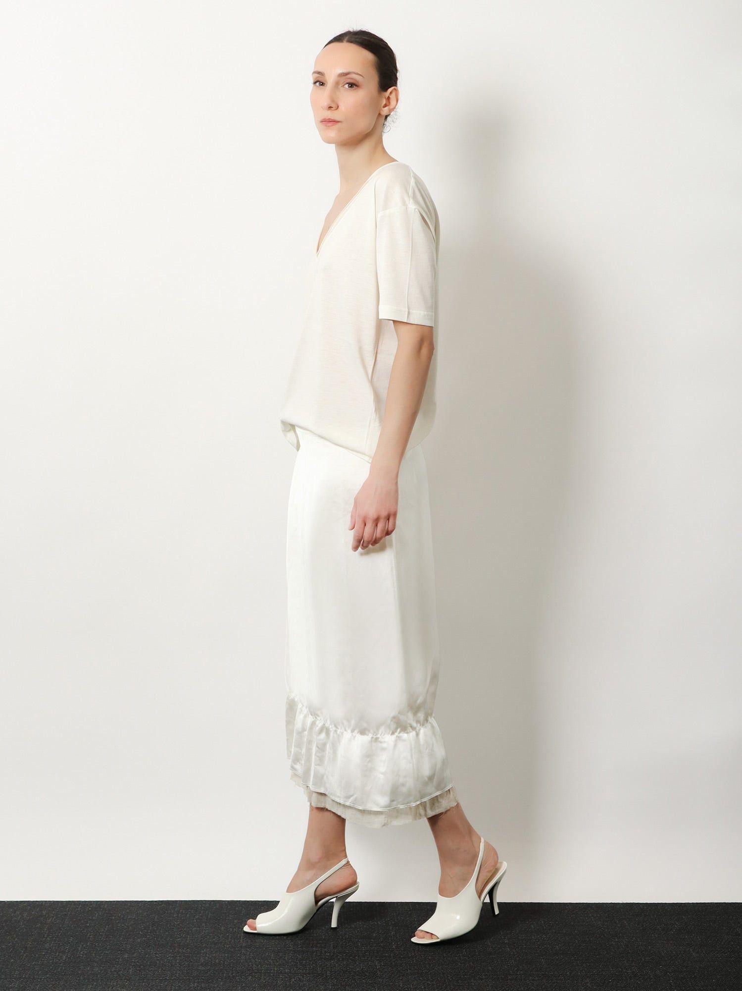 Toteme Layered Viscose And Linen Blend Skirt Size 28" / US 6 / IT 42 - 2 Thumbnail
