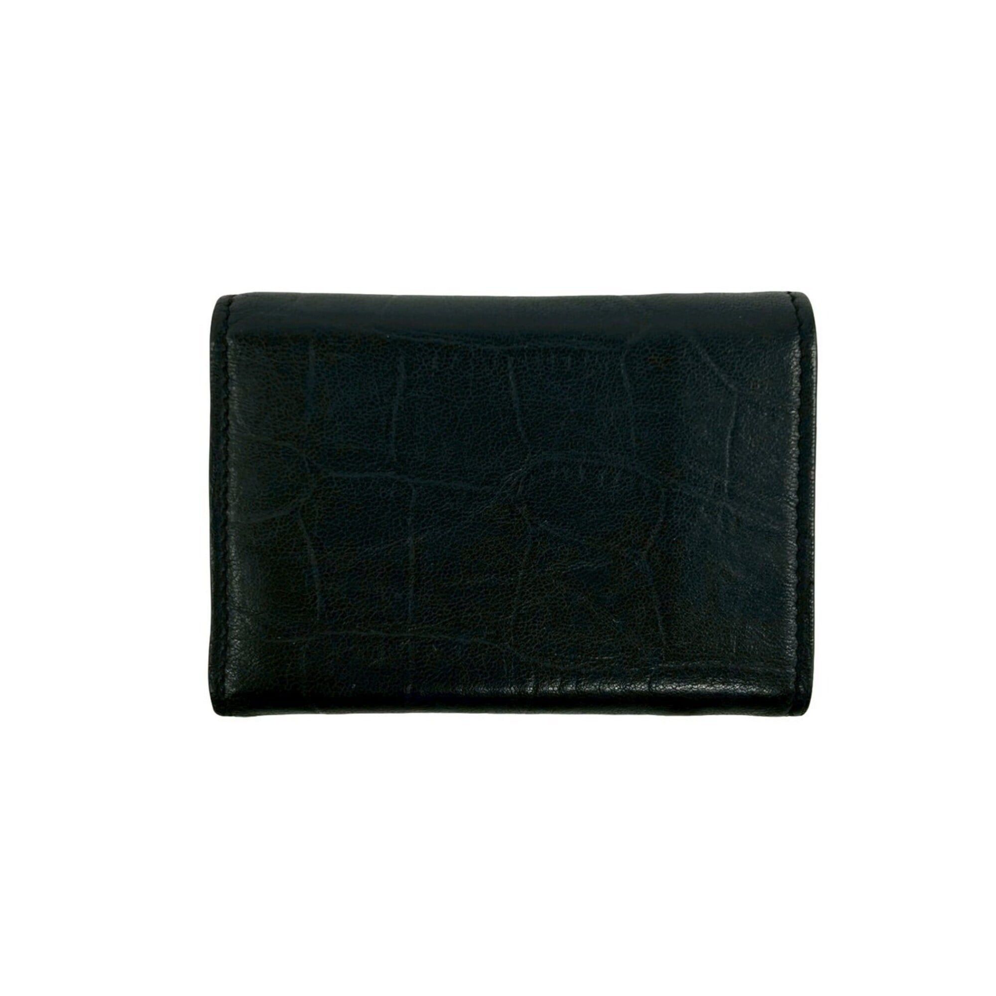 Saint Laurent Paris Yves Saint Laurent PARIS YSL Logo Leather Tri-fold Mini Wallet, Black, 59051 Size ONE SIZE - 2 Thumbnail