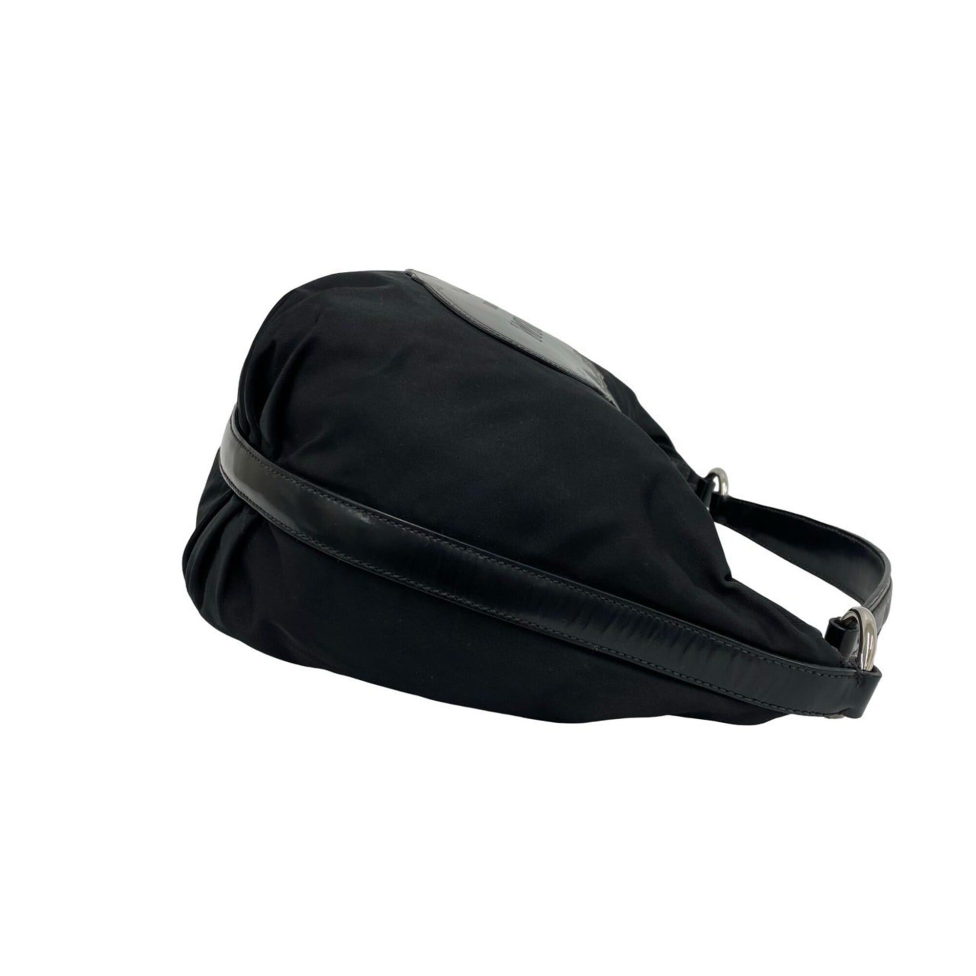 Prada Prada logo embossed nylon patent leather enamel genuine handbag mini tote bag black 25242 Size ONE SIZE - 6 Thumbnail