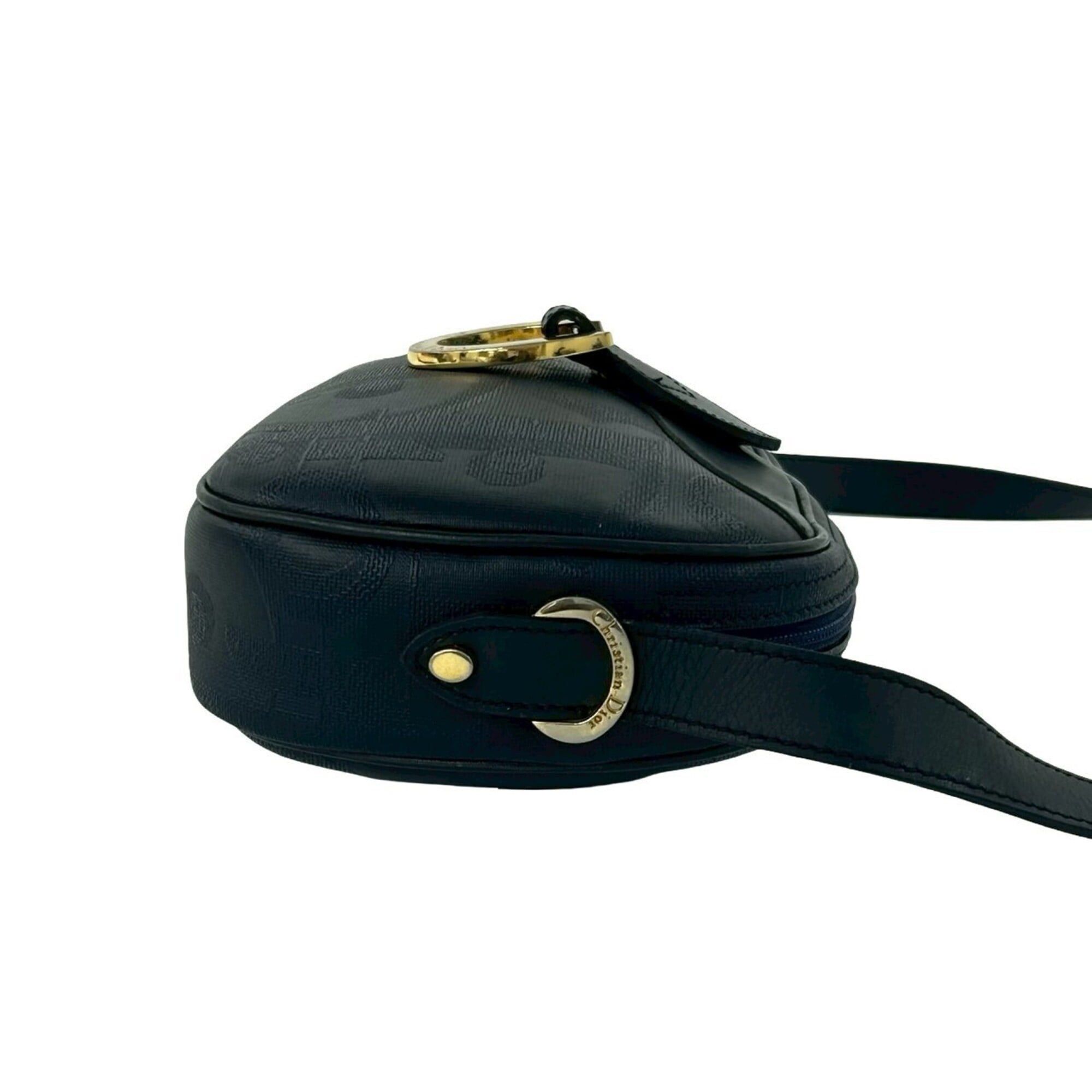 Dior Christian Dior Vintage Trotter Pattern Leather Shoulder Bag/Pouch, Navy, 77-10 Size ONE SIZE - 6 Thumbnail