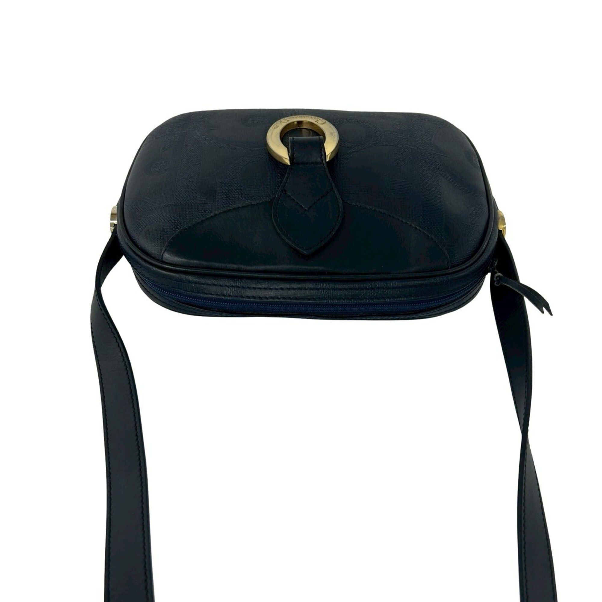 Dior Christian Dior Vintage Trotter Pattern Leather Shoulder Bag/Pouch, Navy, 77-10 Size ONE SIZE - 4 Thumbnail