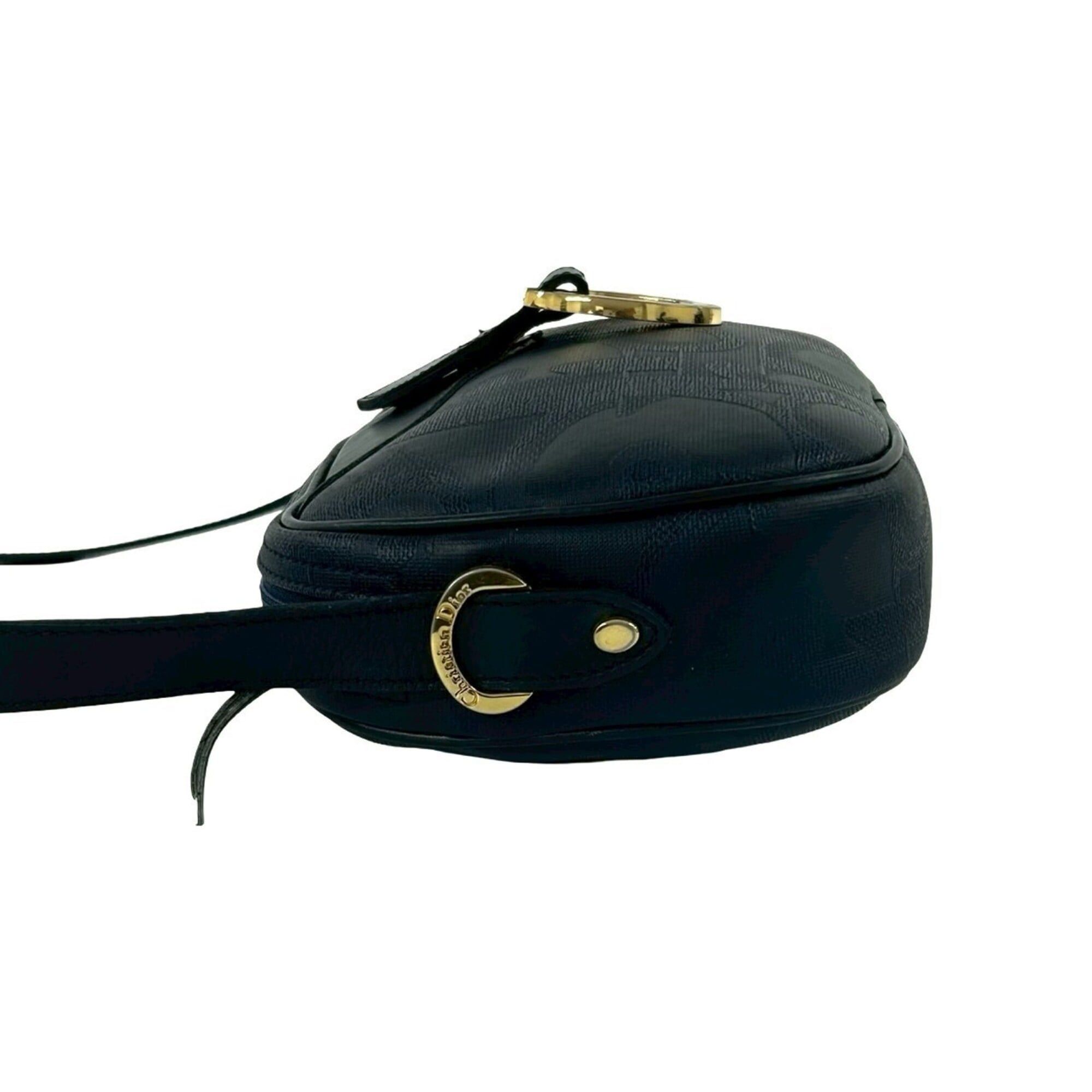 Dior Christian Dior Vintage Trotter Pattern Leather Shoulder Bag/Pouch, Navy, 77-10 Size ONE SIZE - 5 Thumbnail