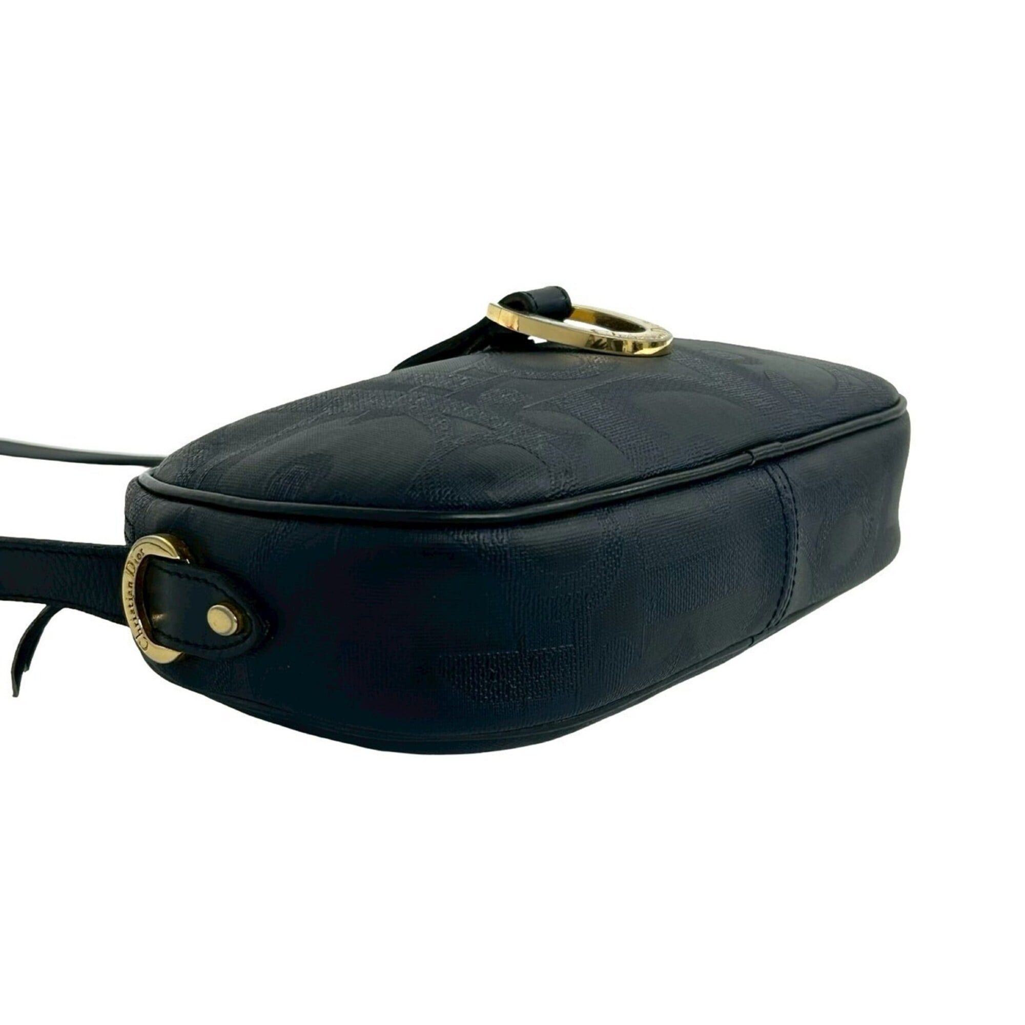 Dior Christian Dior Vintage Trotter Pattern Leather Shoulder Bag/Pouch, Navy, 77-10 Size ONE SIZE - 7 Thumbnail