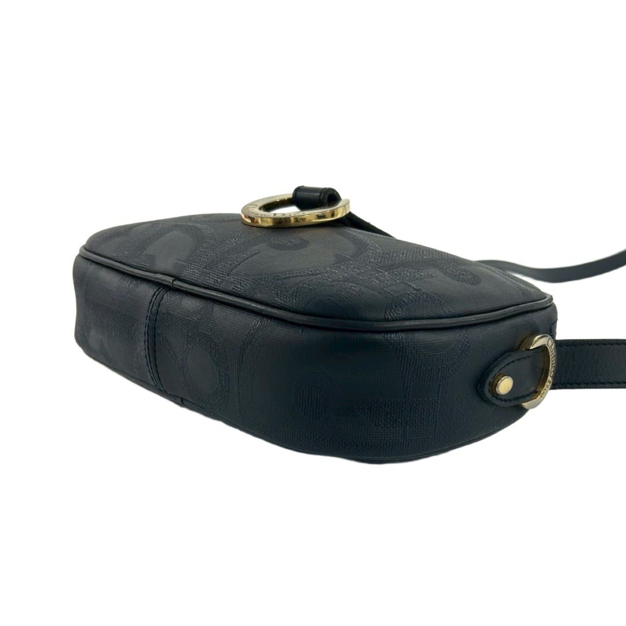 Dior Christian Dior Vintage Trotter Pattern Leather Shoulder Bag/Pouch, Navy, 77-10 Size ONE SIZE - 8 Thumbnail