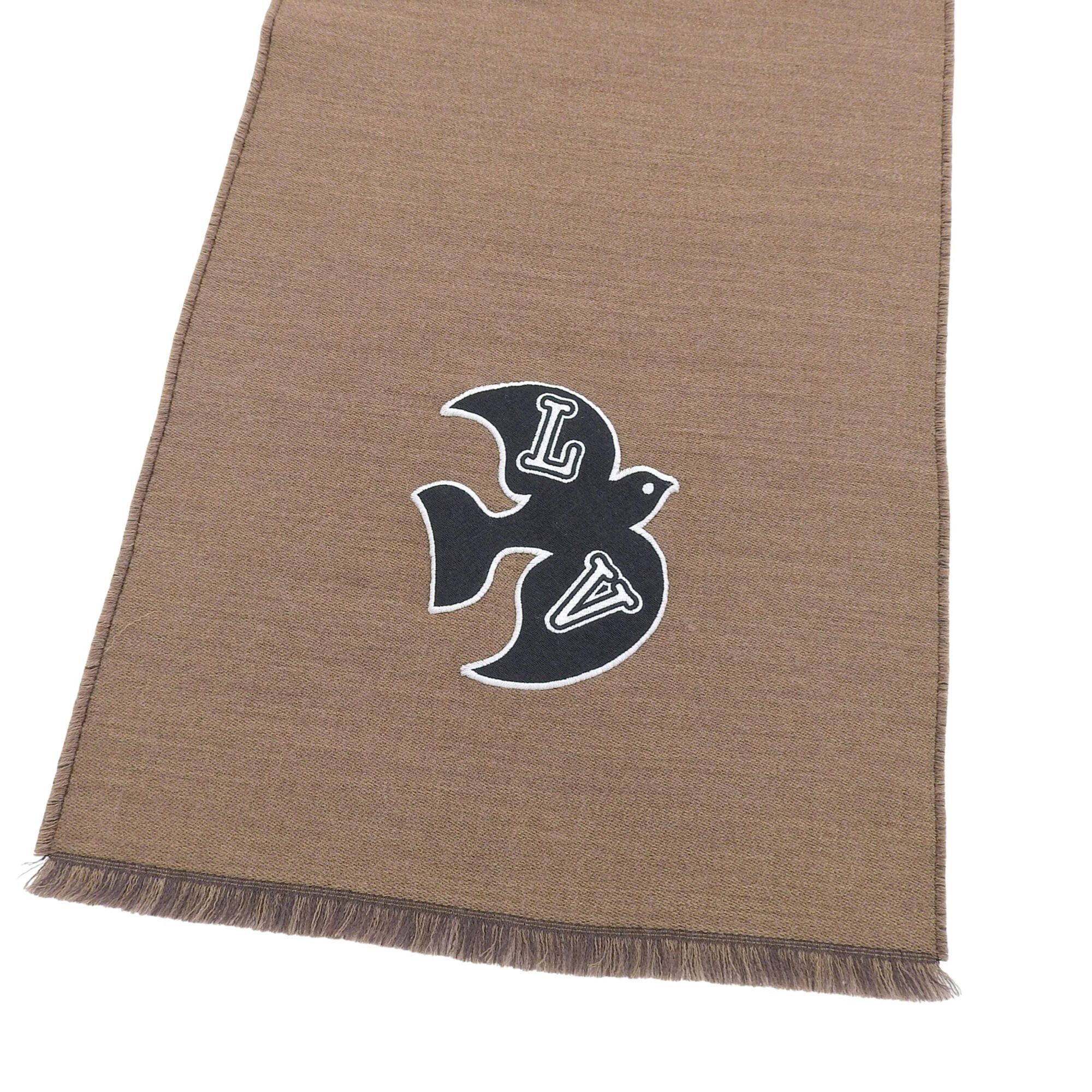 Louis Vuitton Louis Vuitton 2022 model M77942 Echarpe LV Harmony fringed scarf, brown, with box, made in Italy, women's. Size ONE SIZE - 4 Thumbnail