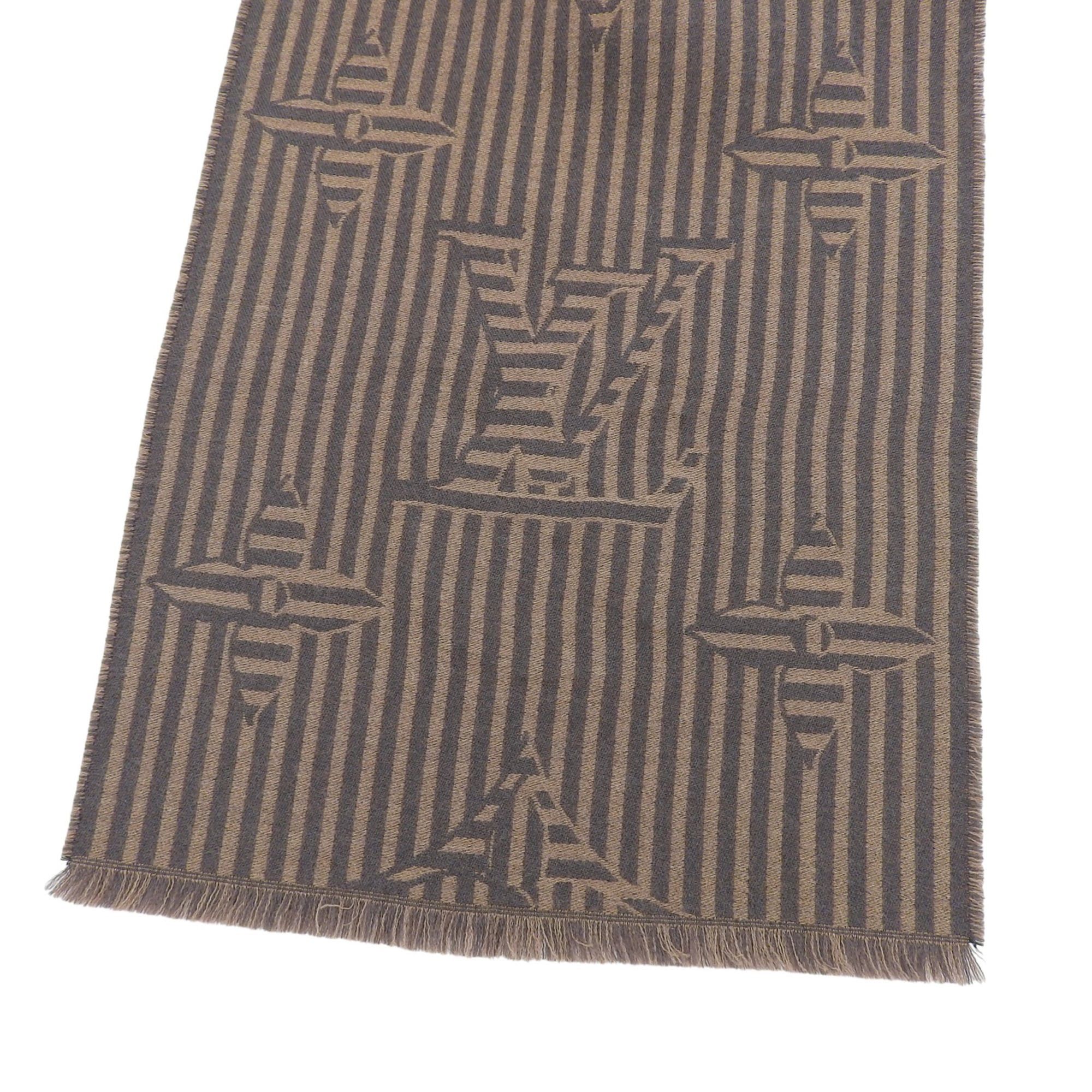 Louis Vuitton Louis Vuitton 2022 model M77942 Echarpe LV Harmony fringed scarf, brown, with box, made in Italy, women's. Size ONE SIZE - 5 Thumbnail