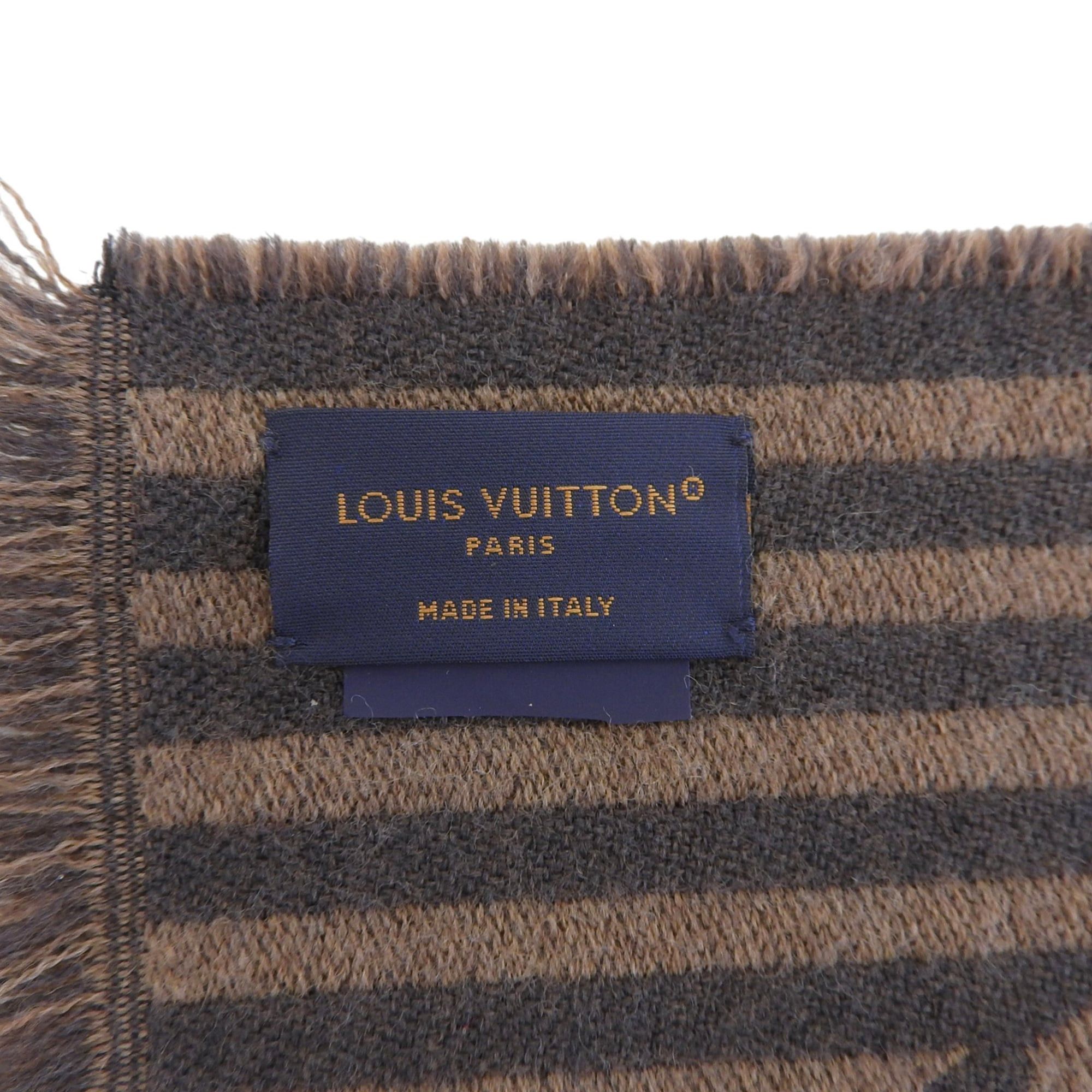 Louis Vuitton Louis Vuitton 2022 model M77942 Echarpe LV Harmony fringed scarf, brown, with box, made in Italy, women's. Size ONE SIZE - 8 Thumbnail