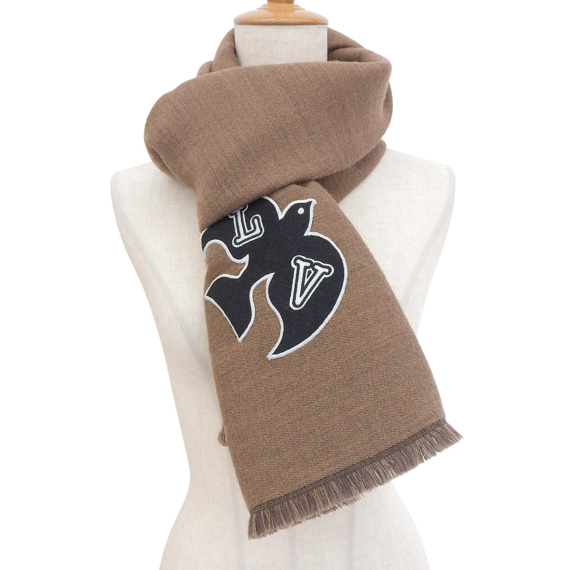 Louis Vuitton Louis Vuitton 2022 model M77942 Echarpe LV Harmony fringed scarf, brown, with box, made in Italy, women's. Size ONE SIZE - 2 Thumbnail