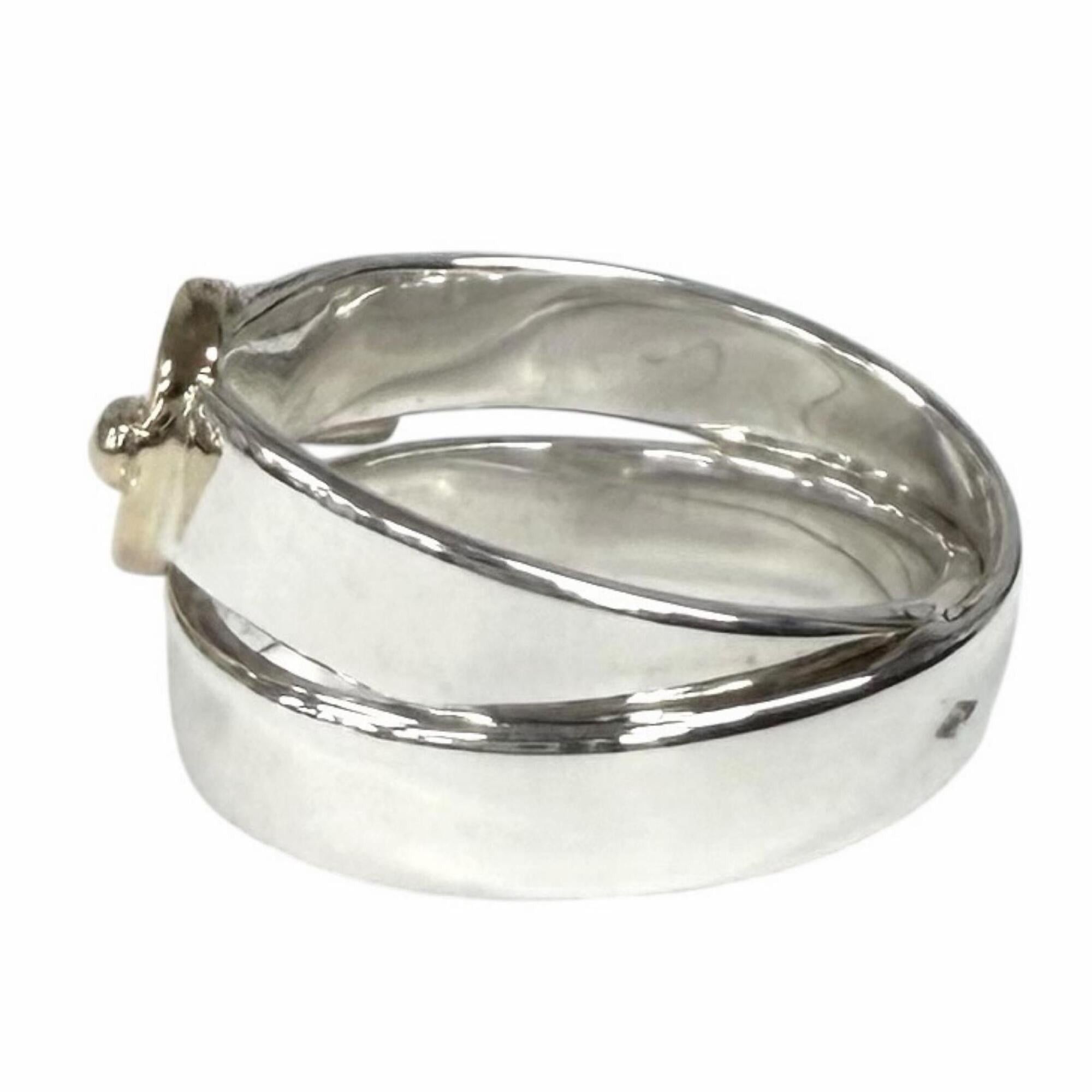 Hermes HERMES Vintage 925 750 Double True Ring, Combination Silver and Gold, Size 50, Weight 5.5g, Women's Size ONE SIZE - 2 Thumbnail