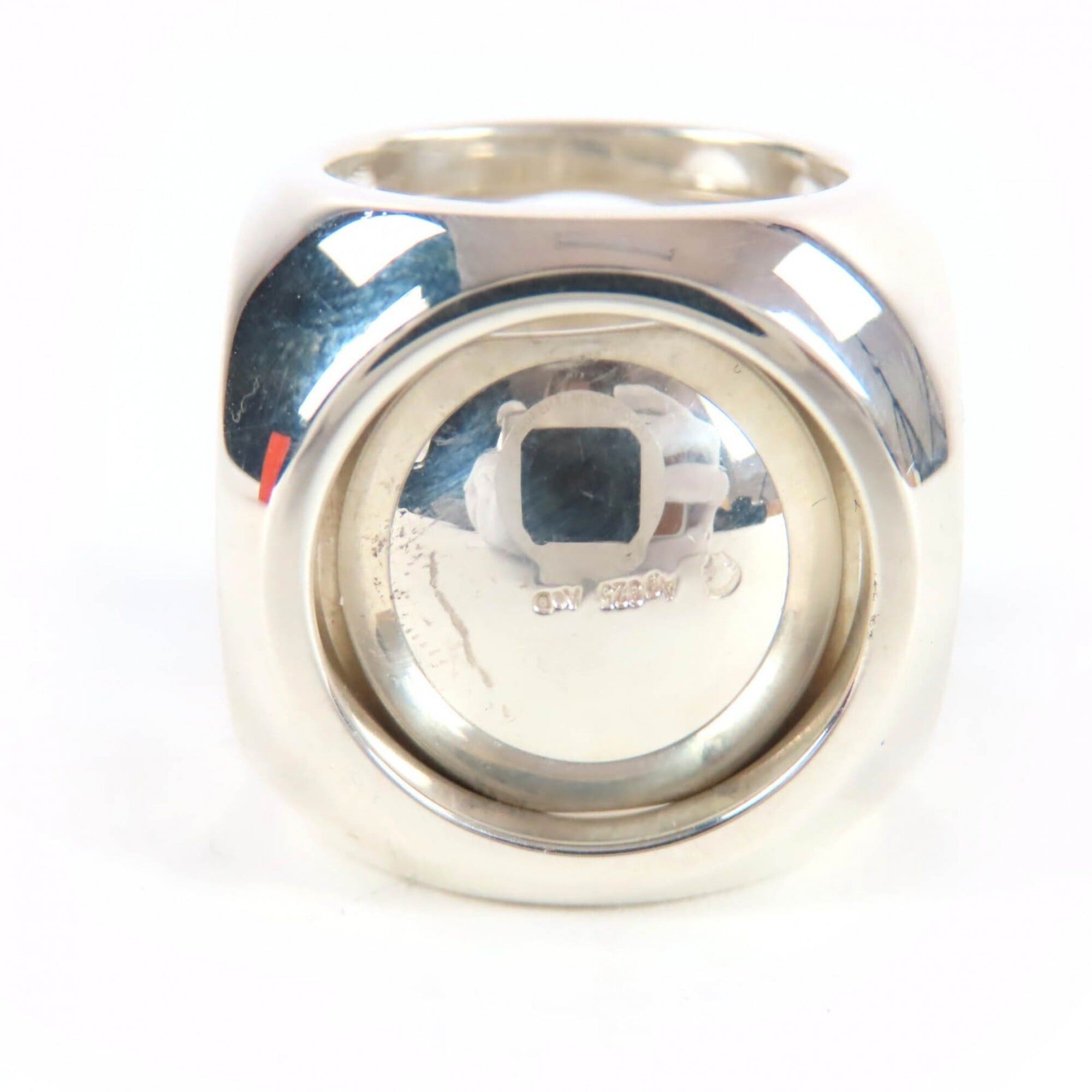 Hermes HERMES Vintage Extra Wide Sellier Ring AG925 Cube Silver Sizes 46-47-48 Weight 34.3g Women's Size ONE SIZE - 4 Thumbnail