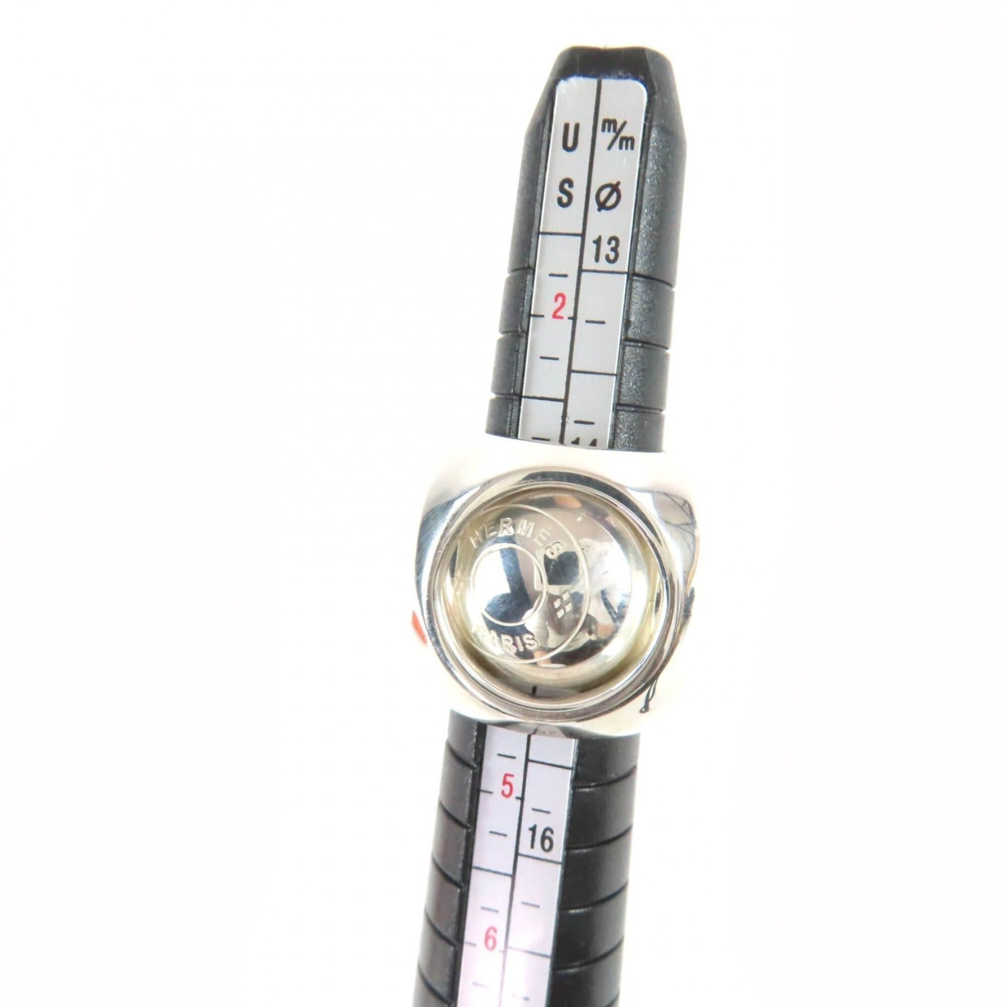 Hermes HERMES Vintage Extra Wide Sellier Ring AG925 Cube Silver Sizes 46-47-48 Weight 34.3g Women's Size ONE SIZE - 7 Thumbnail